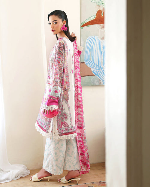 Coral Hibiscus Organza Women Clothing - Roheenaz - 2