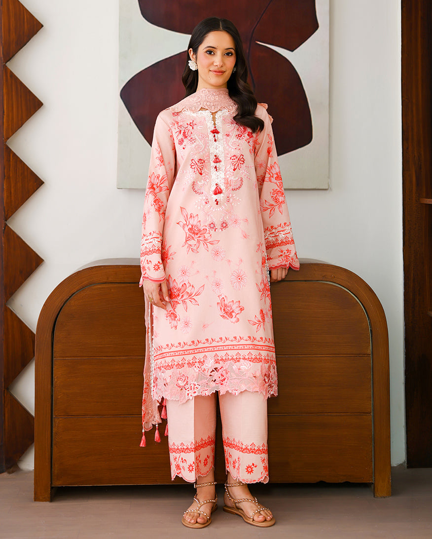 Coral whisper Organza Women Clothing - Roheenaz - 1