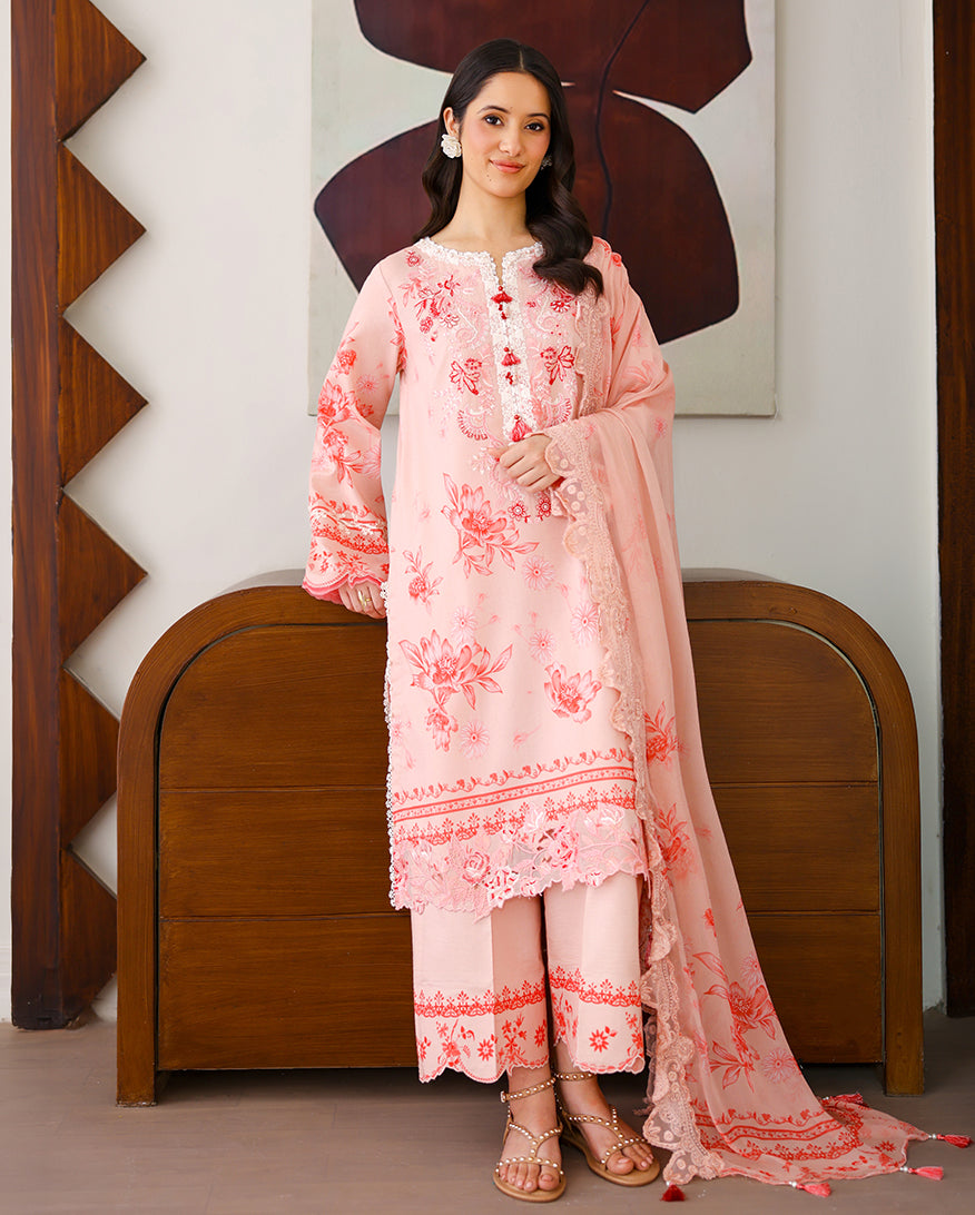 Coral whisper Organza Women Clothing - Roheenaz - 4