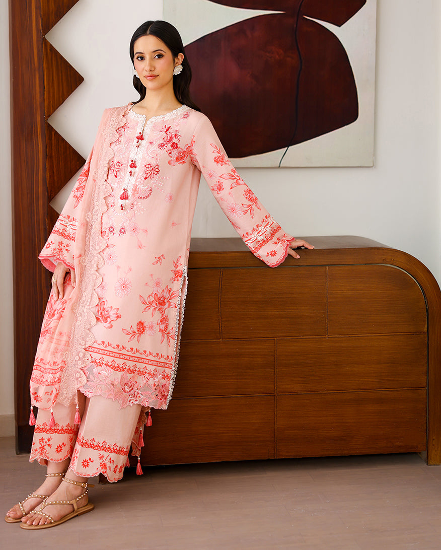 Coral whisper Organza Women Clothing - Roheenaz - 2