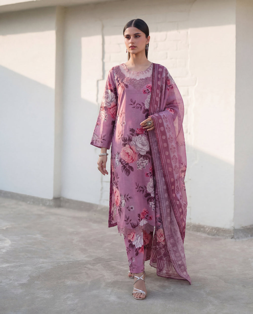 Courage - Pink Premium Fabric Pakistani Summer Dresses - Sahiba-clothing - 1