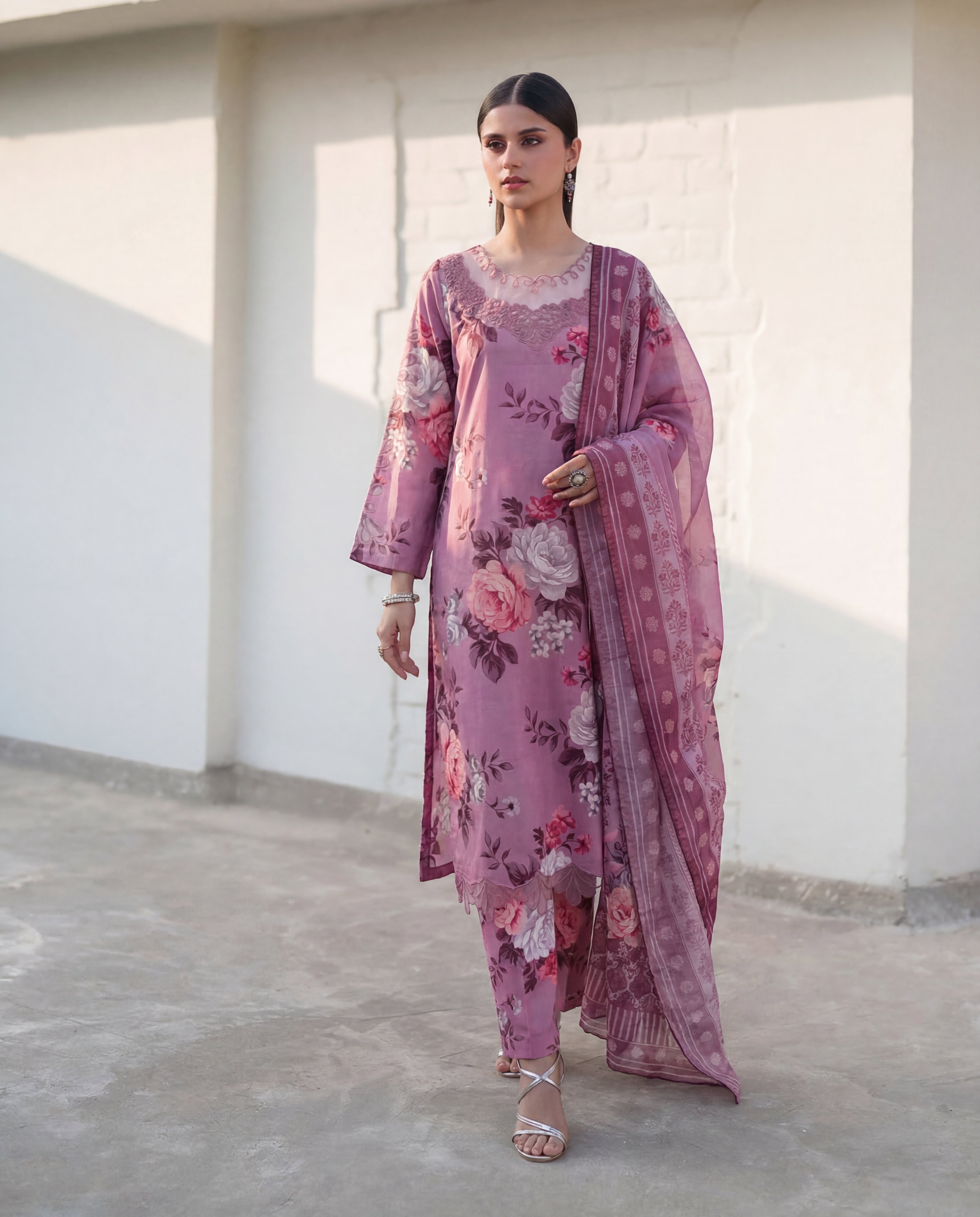 Courage - Pink Premium Fabric Pakistani Summer Dresses - Sahiba-clothing - 1