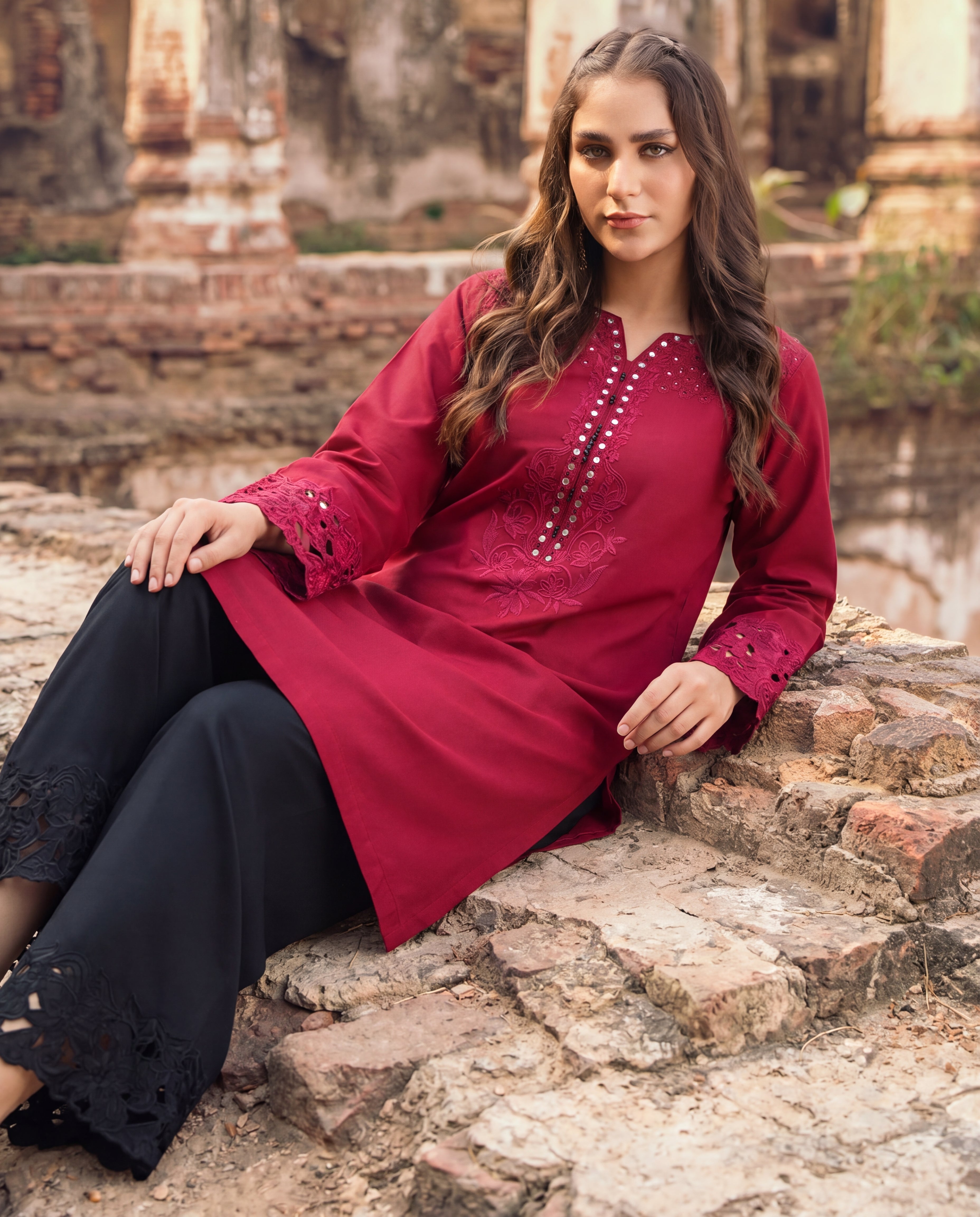 Creme Lawn Pakistani Summer Dresses - Sahiba-clothing - 5