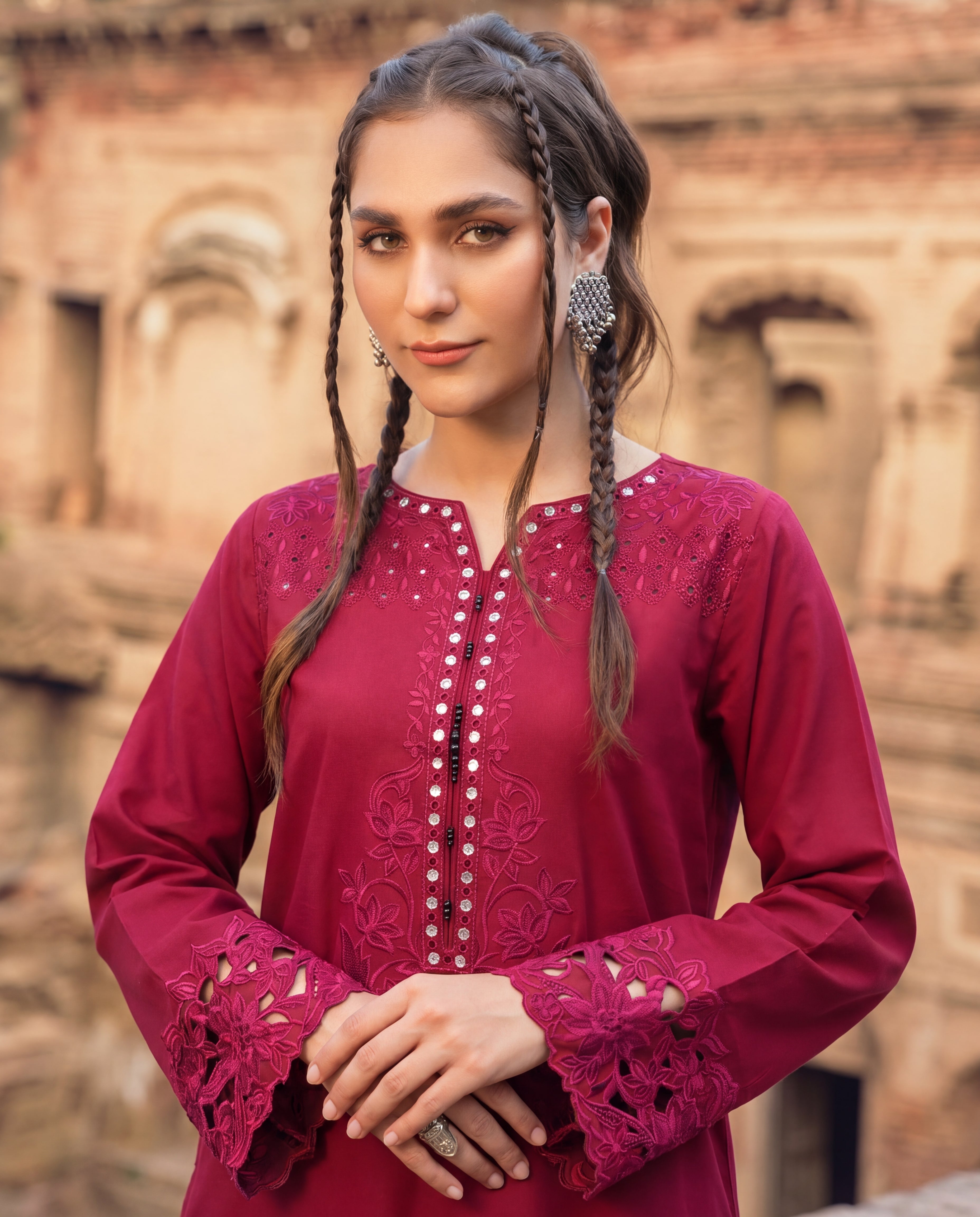Creme Lawn Pakistani Summer Dresses - Sahiba-clothing - 2