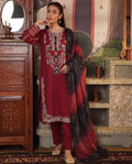 Crowne Maroon Premium Fabric Pakistani Summer Dresses - Sahiba-clothing - 1