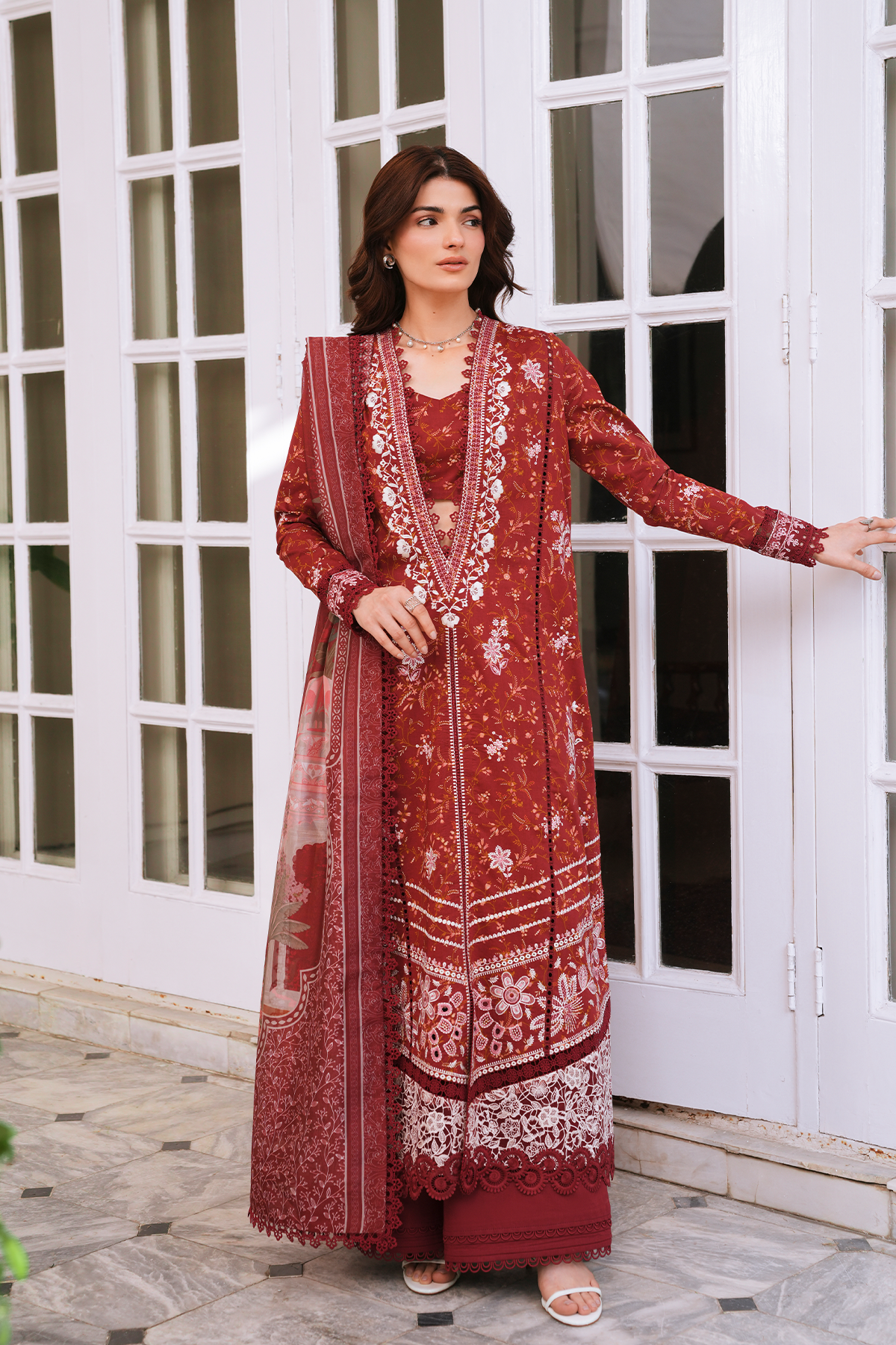 Elyndra Organza Pakistani Summer Dresses - Afrozeh - 1