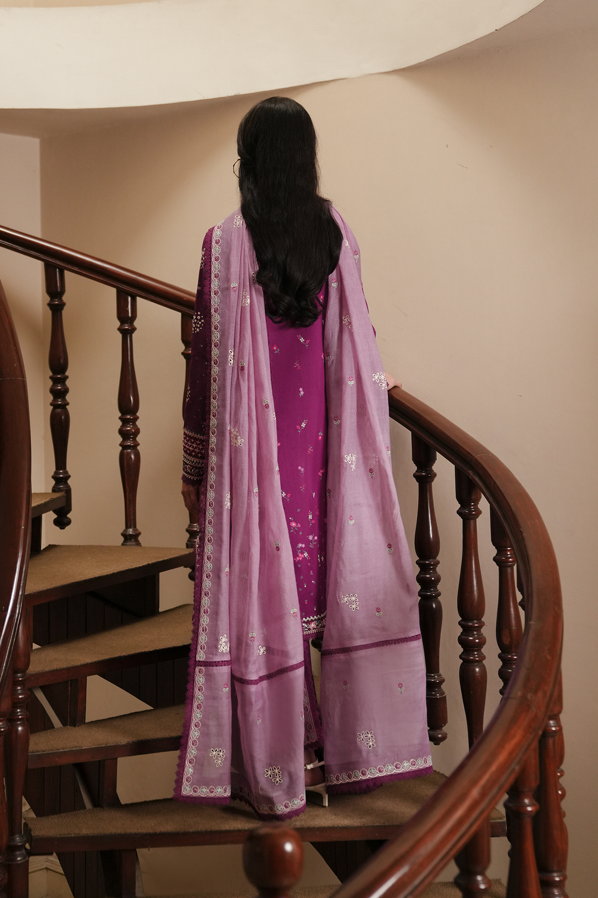 Lilace Organza Pakistani Summer Dresses - Afrozeh - 2