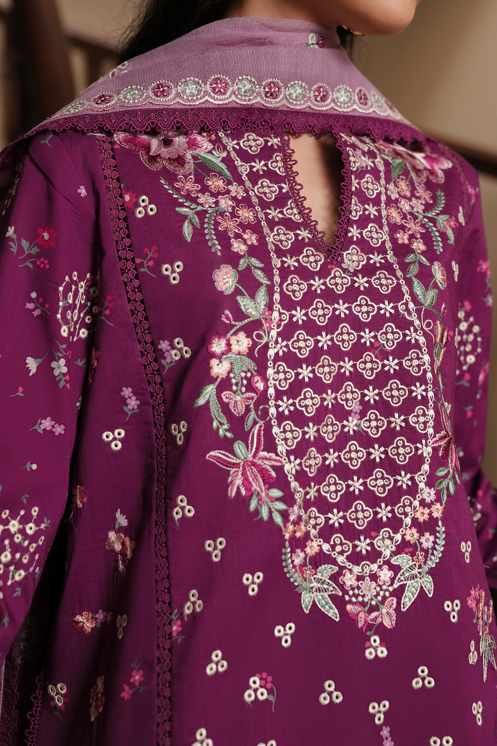 Lilace Organza Pakistani Summer Dresses - Afrozeh - 4
