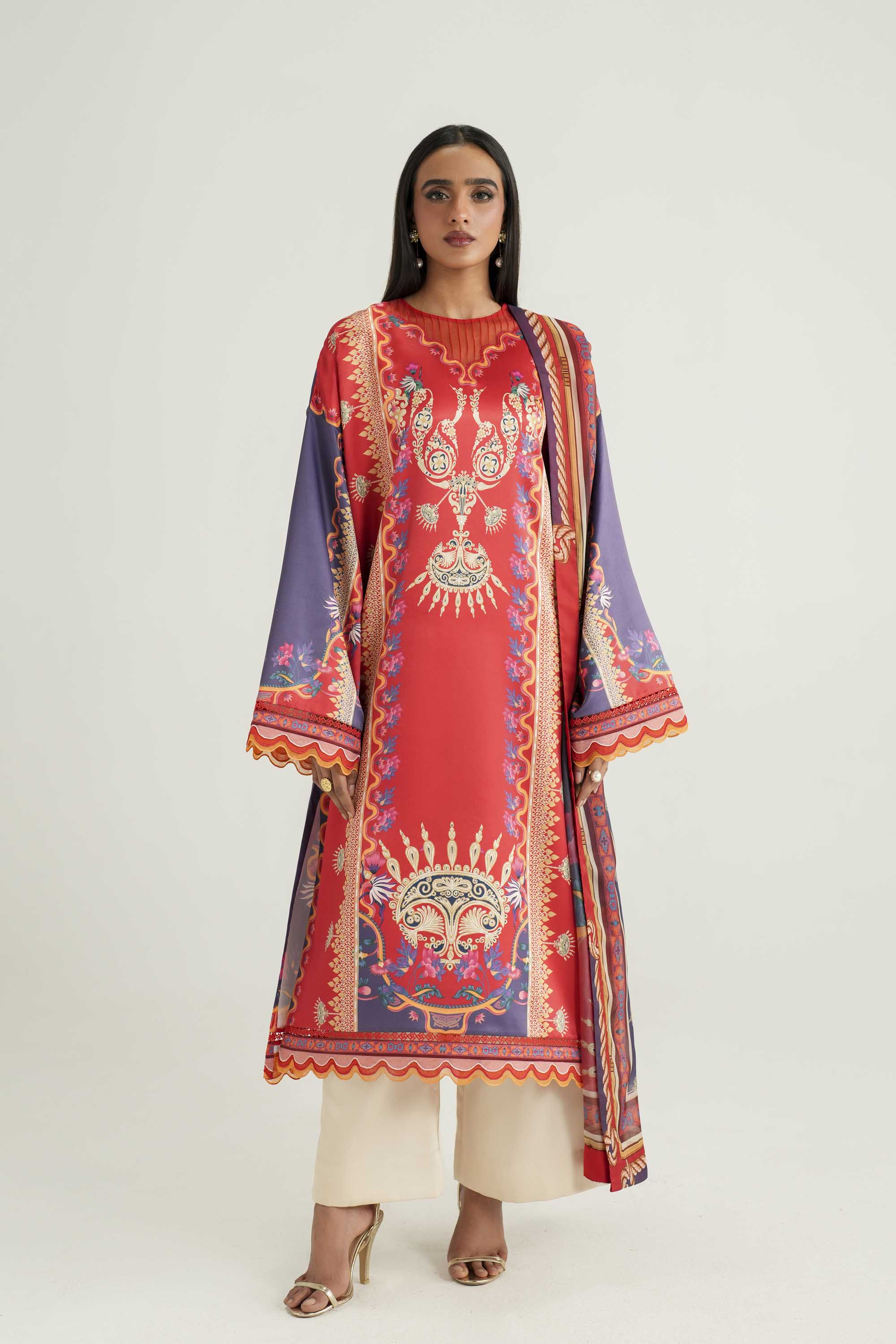 Coral Luxury Pakistani Fashion