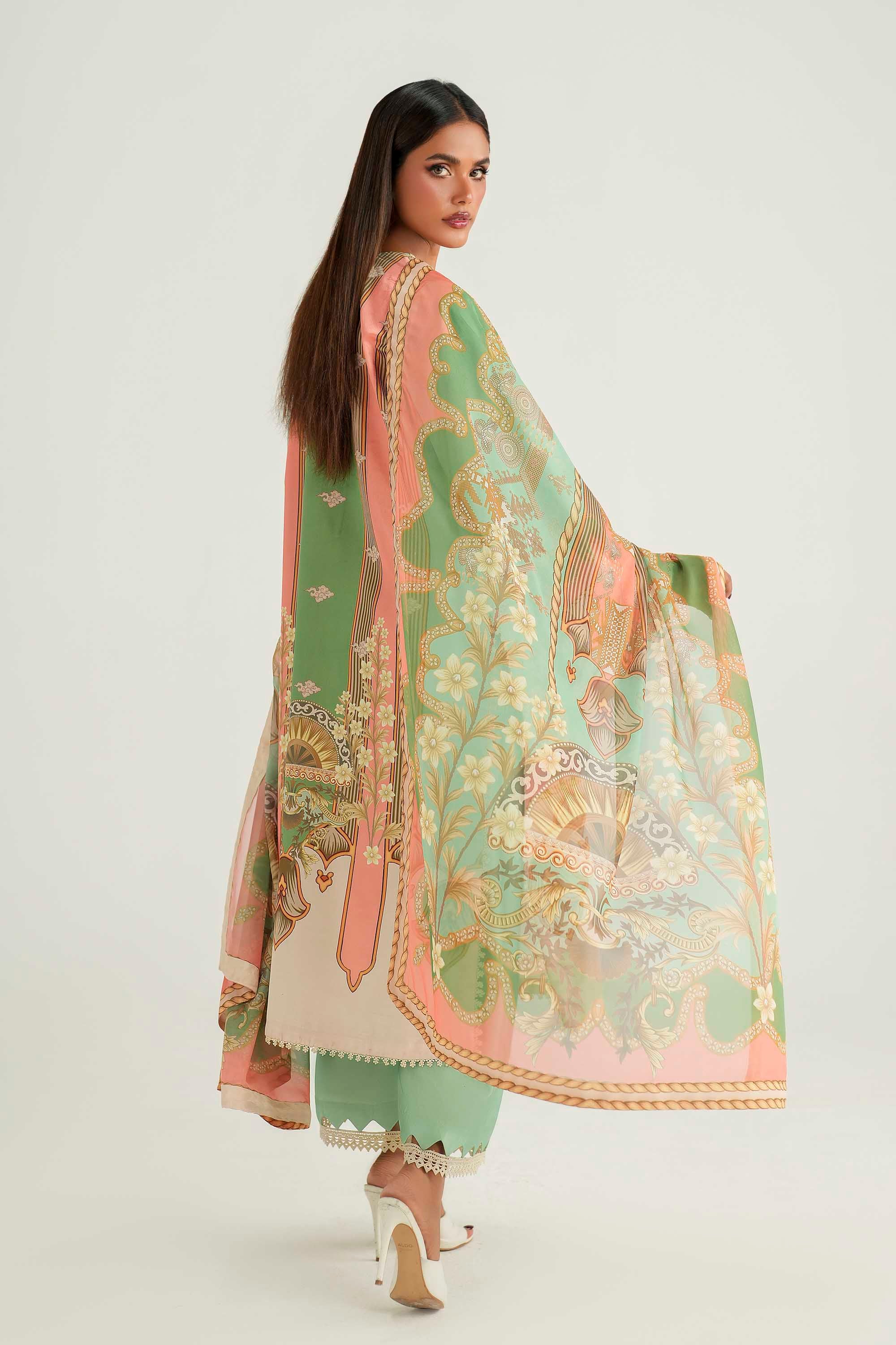 Zinnia Silk Pakistani Formal Dresses - Akbar Aslam - 2