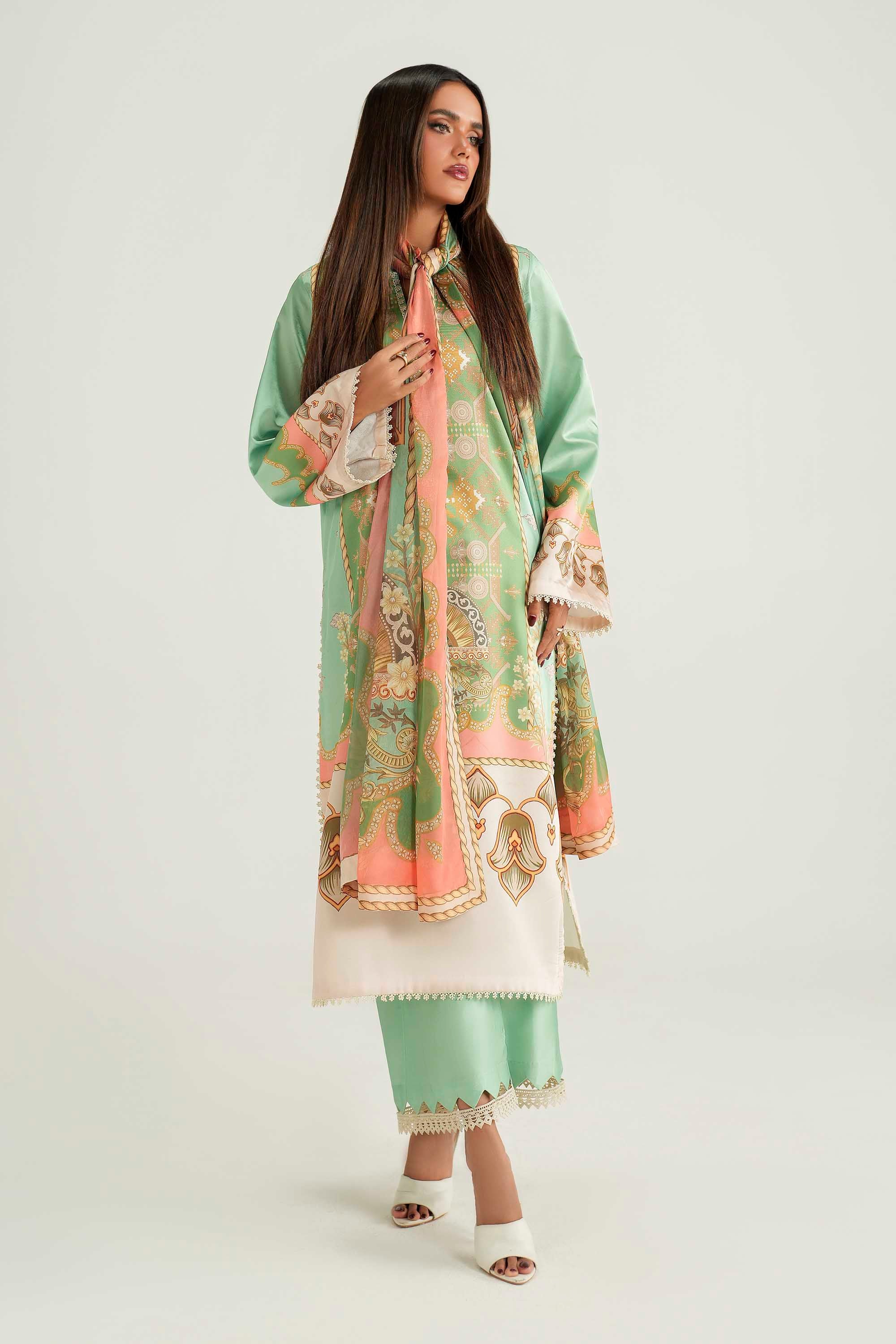 Zinnia Silk Pakistani Formal Dresses - Akbar Aslam - 3
