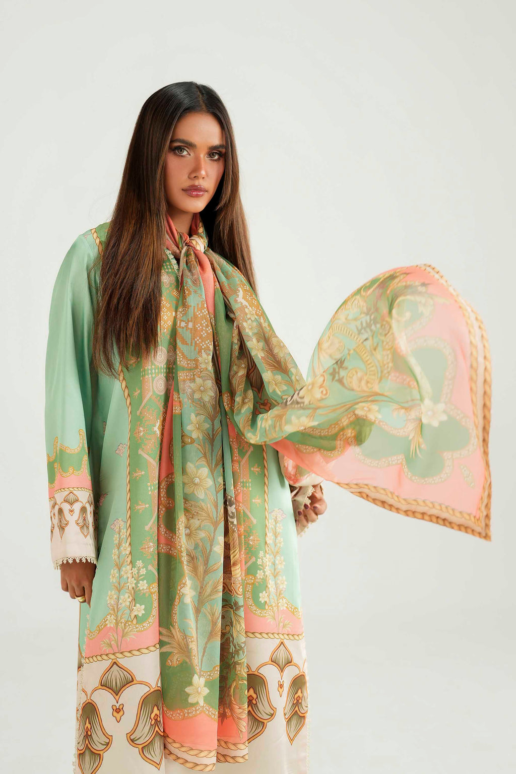 Zinnia Silk Pakistani Formal Dresses - Akbar Aslam - 4