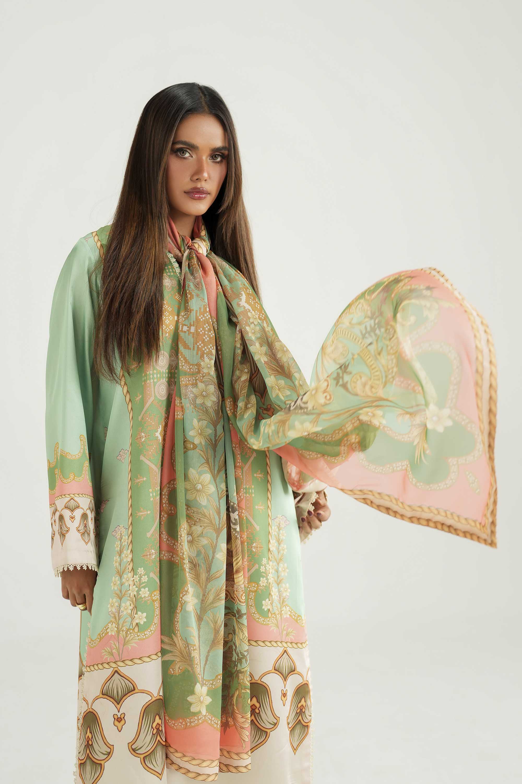 Zinnia Silk Pakistani Formal Dresses - Akbar Aslam - 4