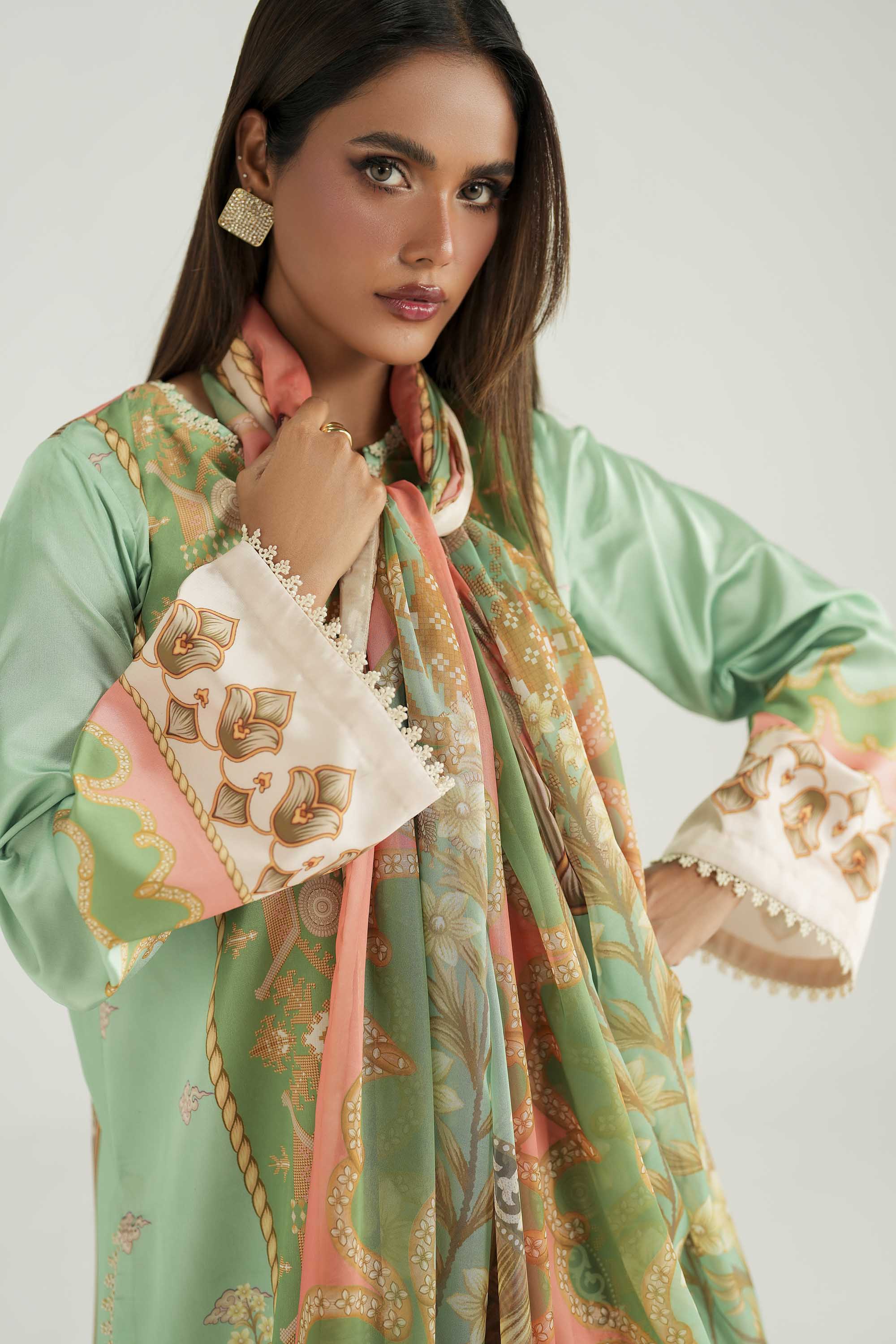 Zinnia Silk Pakistani Formal Dresses - Akbar Aslam - 7