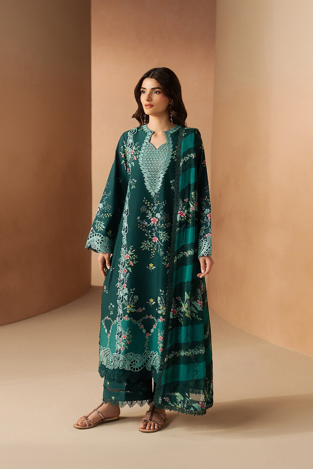 Halo Premium Fabric Pakistani Summer Dresses - Afrozeh - 1