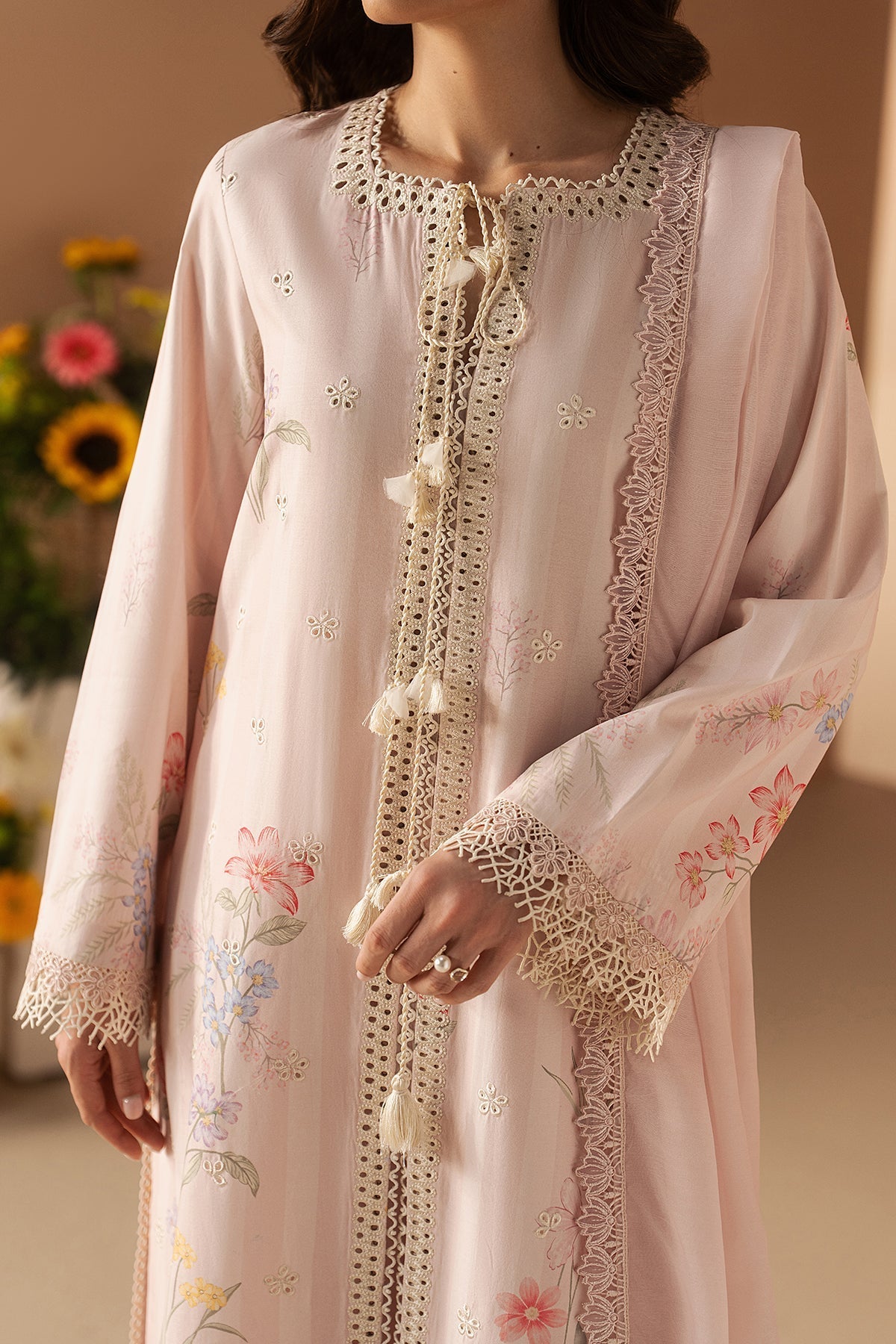 Hazelen Blush Premium Fabric Pakistani Summer Dresses - Afrozeh - 2
