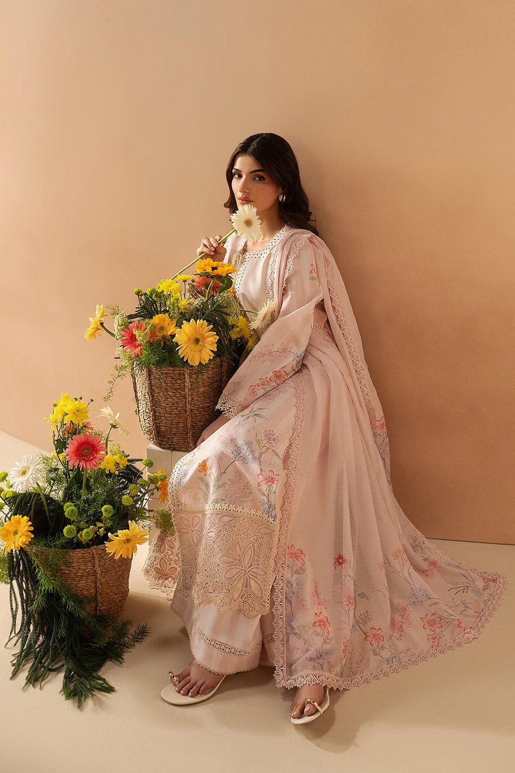 Hazelen Blush Premium Fabric Pakistani Summer Dresses - Afrozeh - 4