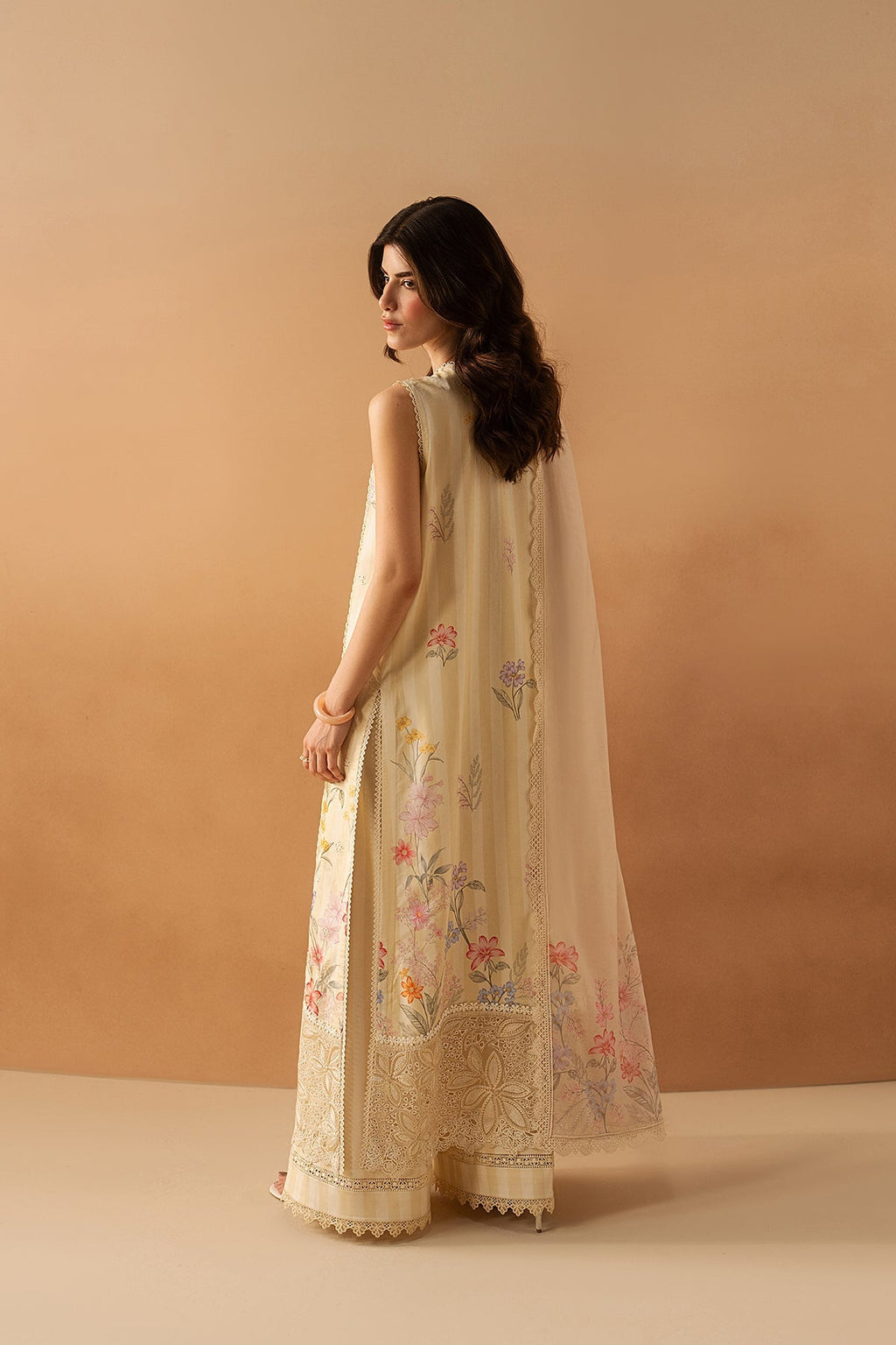 Hazelen Yellow Premium Fabric Pakistani Summer Dresses - Afrozeh - 3