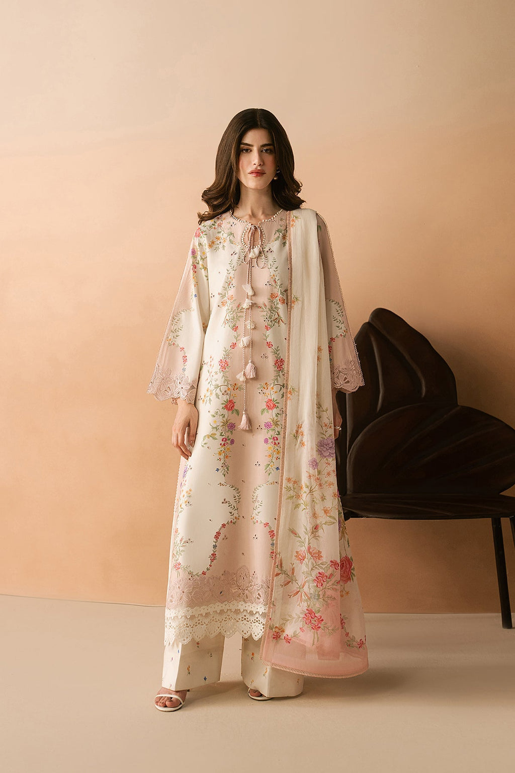 Lustre Premium Fabric Pakistani Summer Dresses - Afrozeh - 1