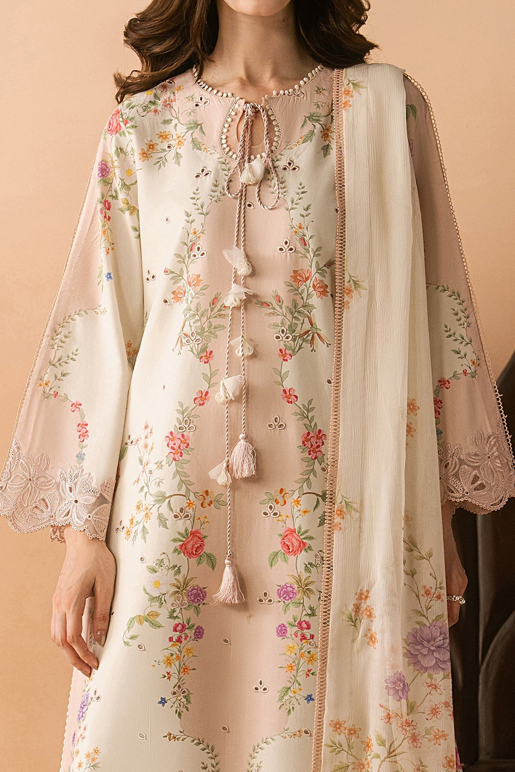 Lustre Premium Fabric Pakistani Summer Dresses - Afrozeh - 2