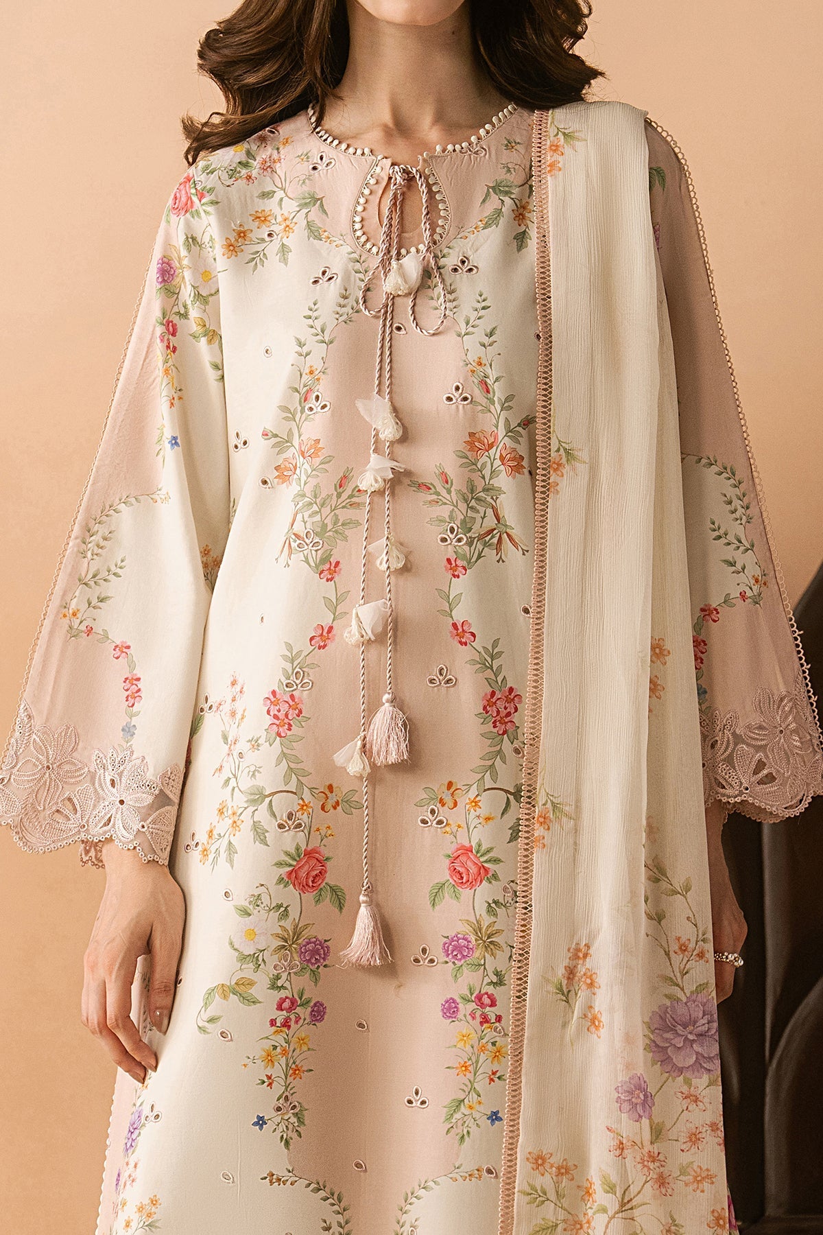 Lustre Premium Fabric Pakistani Summer Dresses - Afrozeh - 2