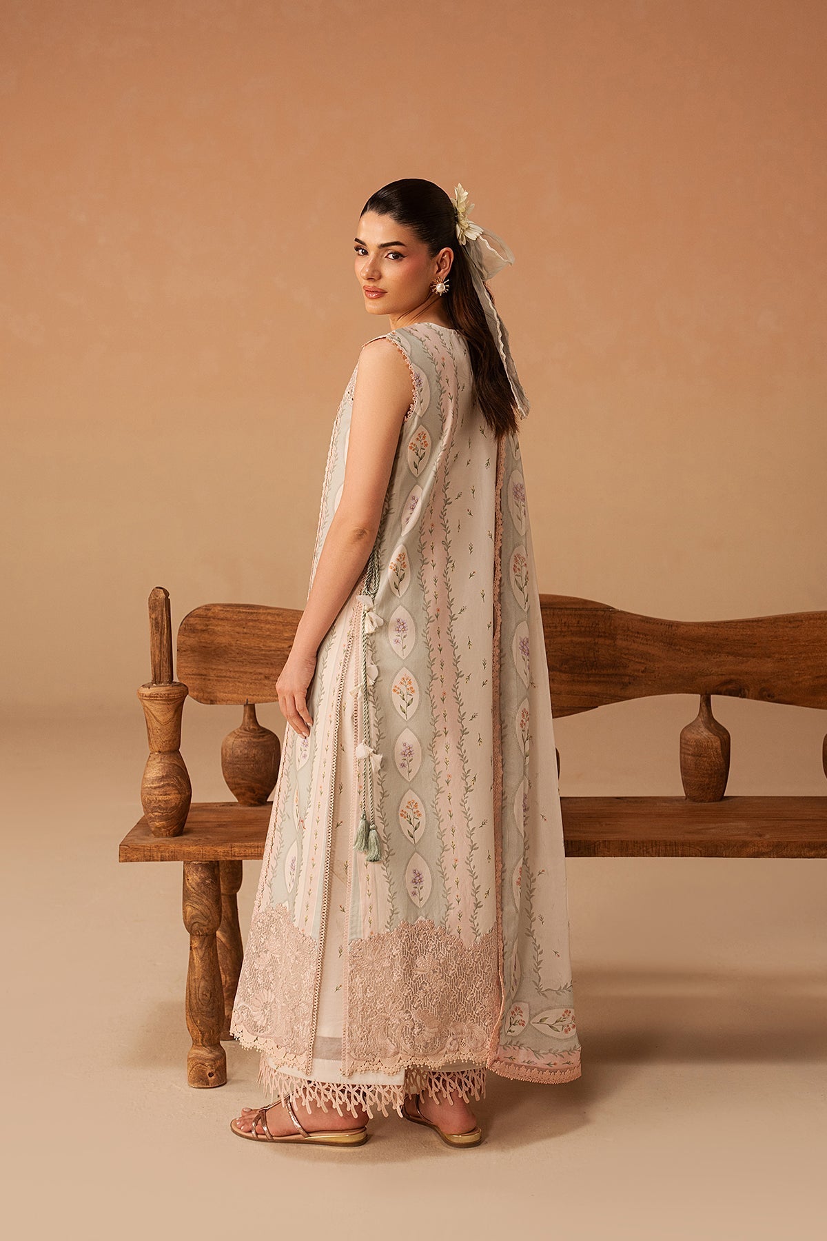 Sunnival Ivory Premium Fabric Pakistani Summer Dresses - Afrozeh - 3