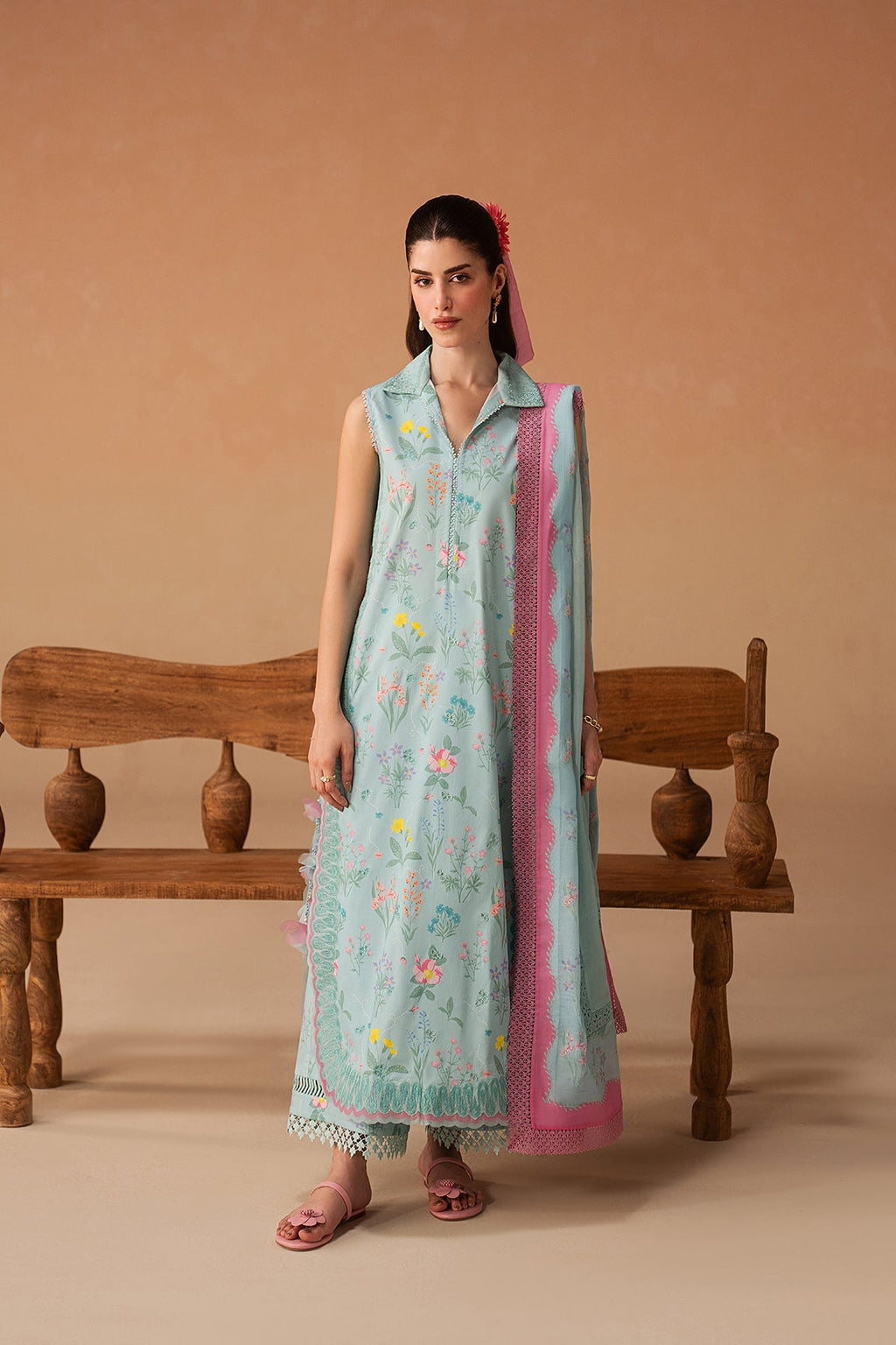Sunlaced Plum Premium Fabric Pakistani Summer Dresses - Afrozeh - 1