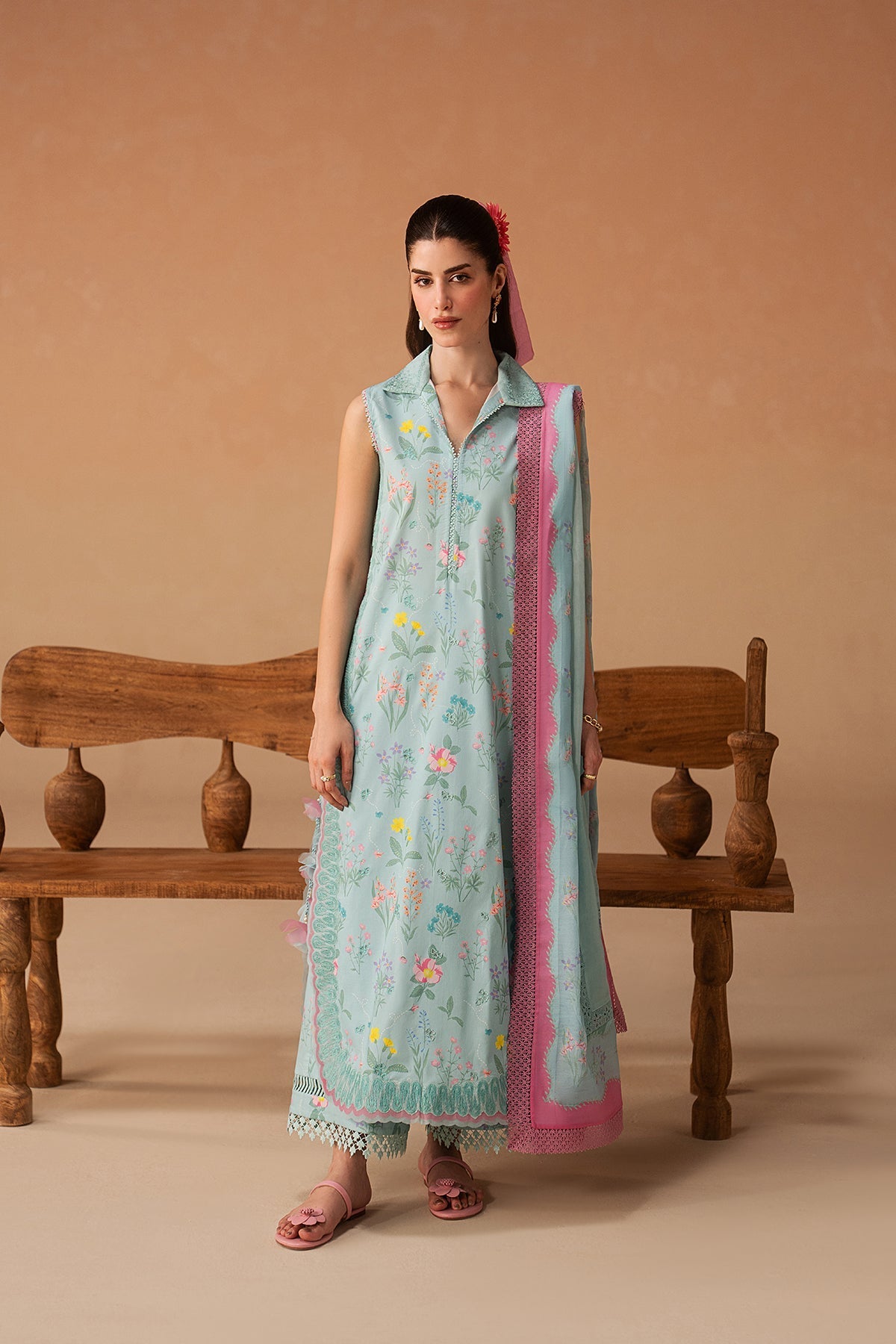 Sunlaced Plum Premium Fabric Pakistani Summer Dresses - Afrozeh - 1