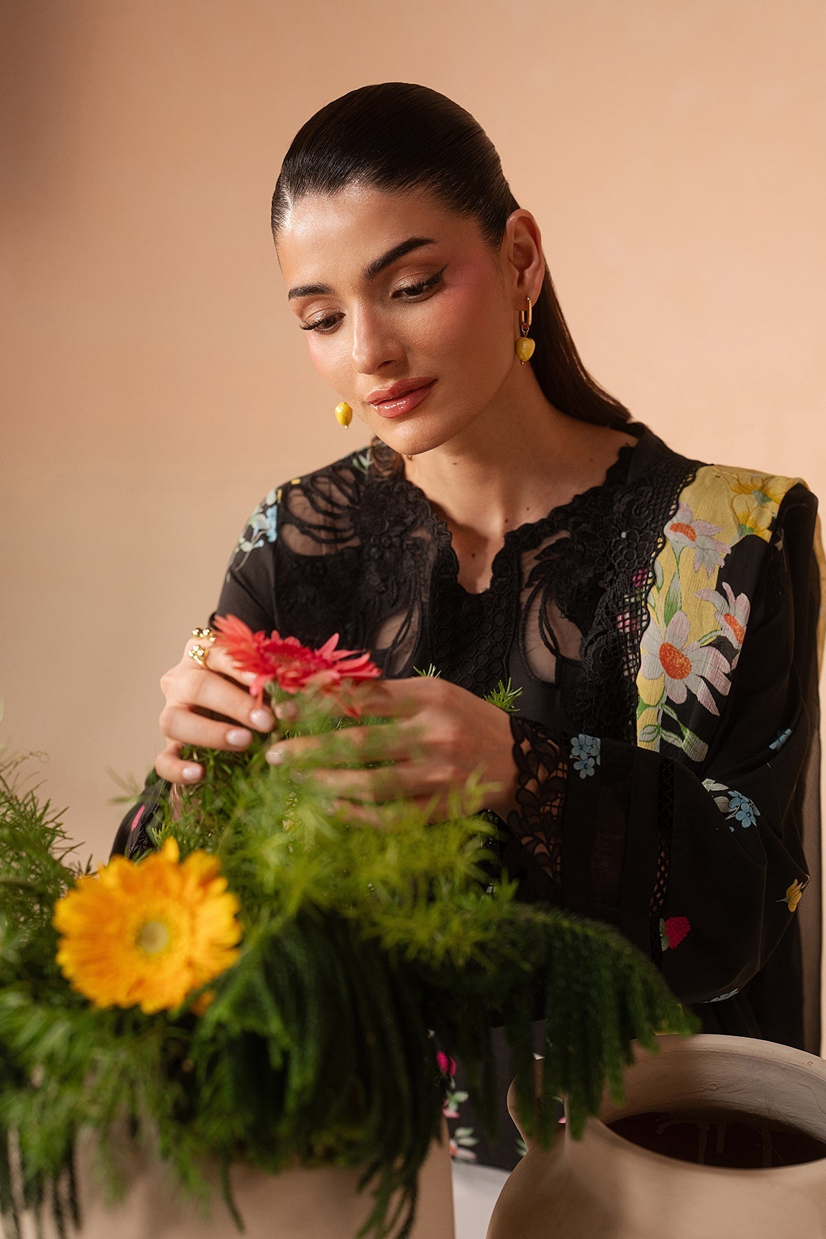 Evania Rust Premium Fabric Pakistani Summer Dresses - Afrozeh - 3