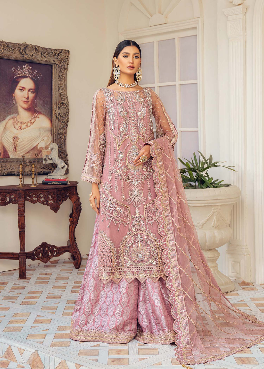 Kunzite Embroidered Pakistani Dress