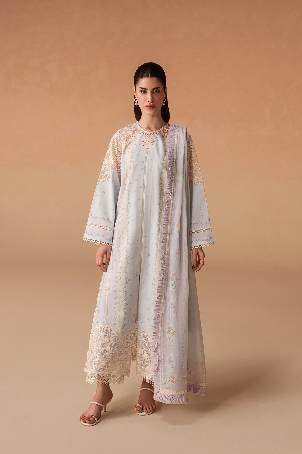 Sunnival Blue Premium Fabric Pakistani Summer Dresses - Afrozeh - 1