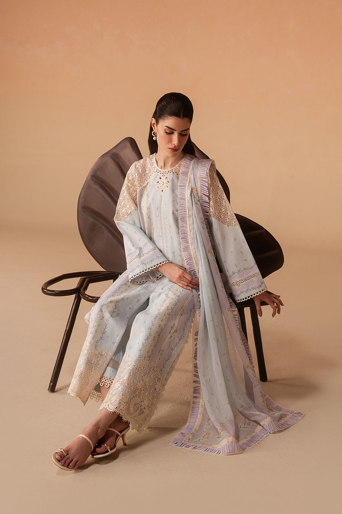 Sunnival Blue Premium Fabric Pakistani Summer Dresses - Afrozeh - 5