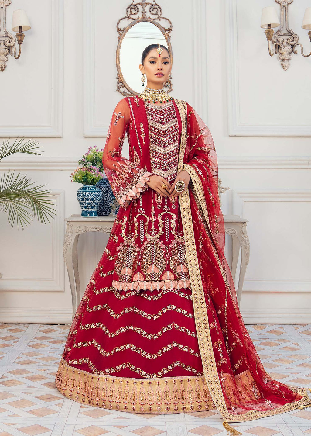Carnelian Organza Pakistani Formal Dresses