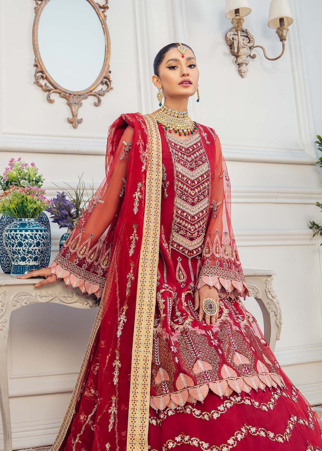 Carnelian Organza Pakistani Formal Dresses