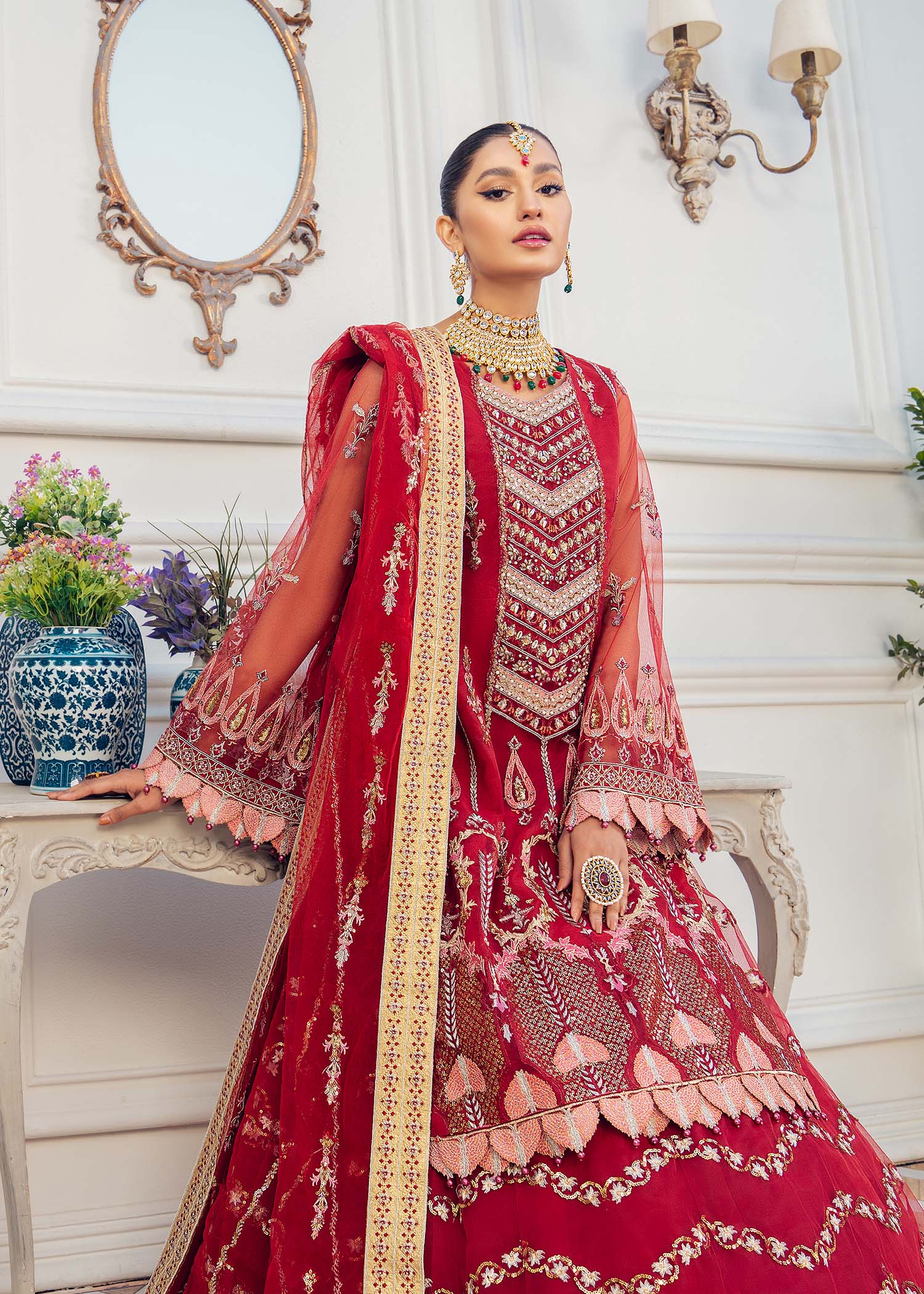 Carnelian Organza Pakistani Formal Dresses