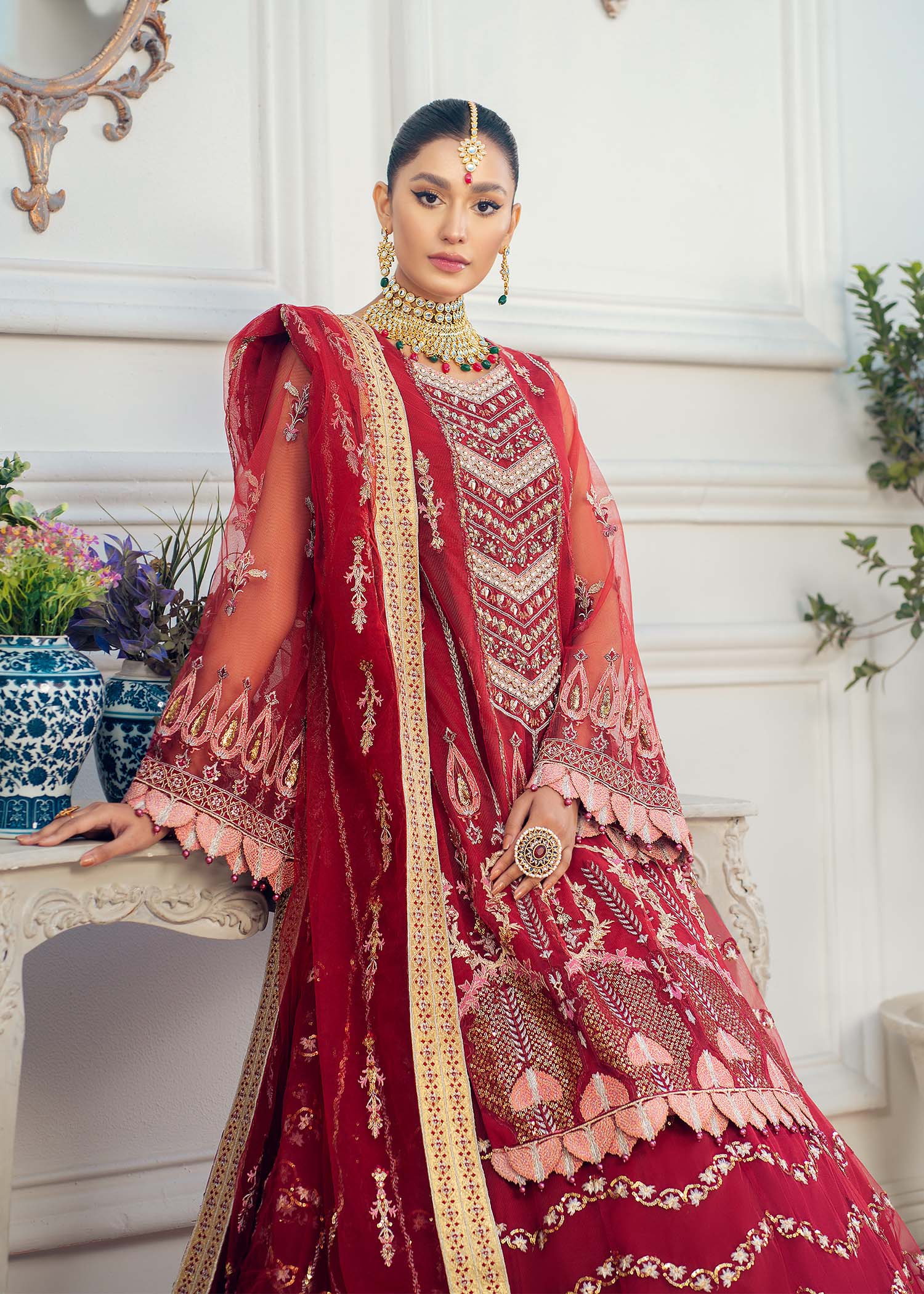 Carnelian Organza Pakistani Formal Dresses