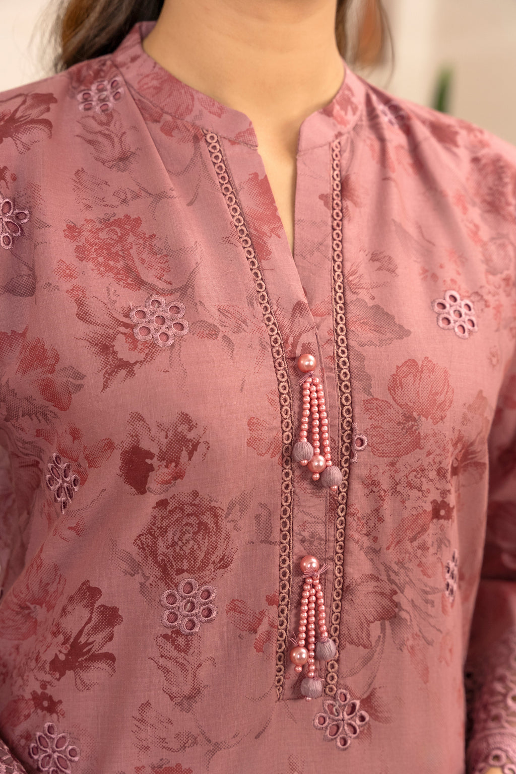 Izrume - Pink Premium Fabric Pakistani Summer Dresses - Sahiba-clothing - 6