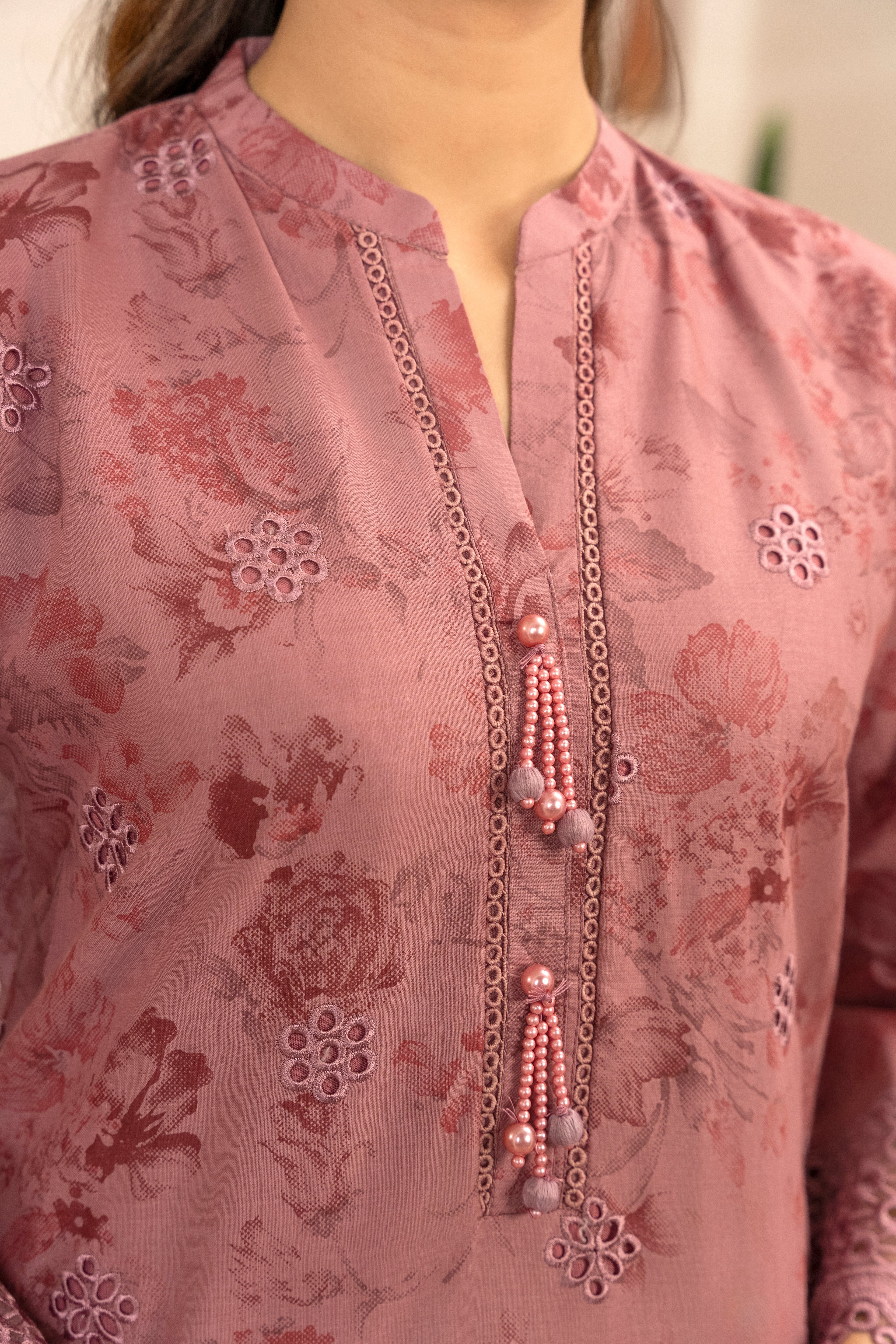 Izrume - Pink Premium Fabric Pakistani Summer Dresses - Sahiba-clothing - 6