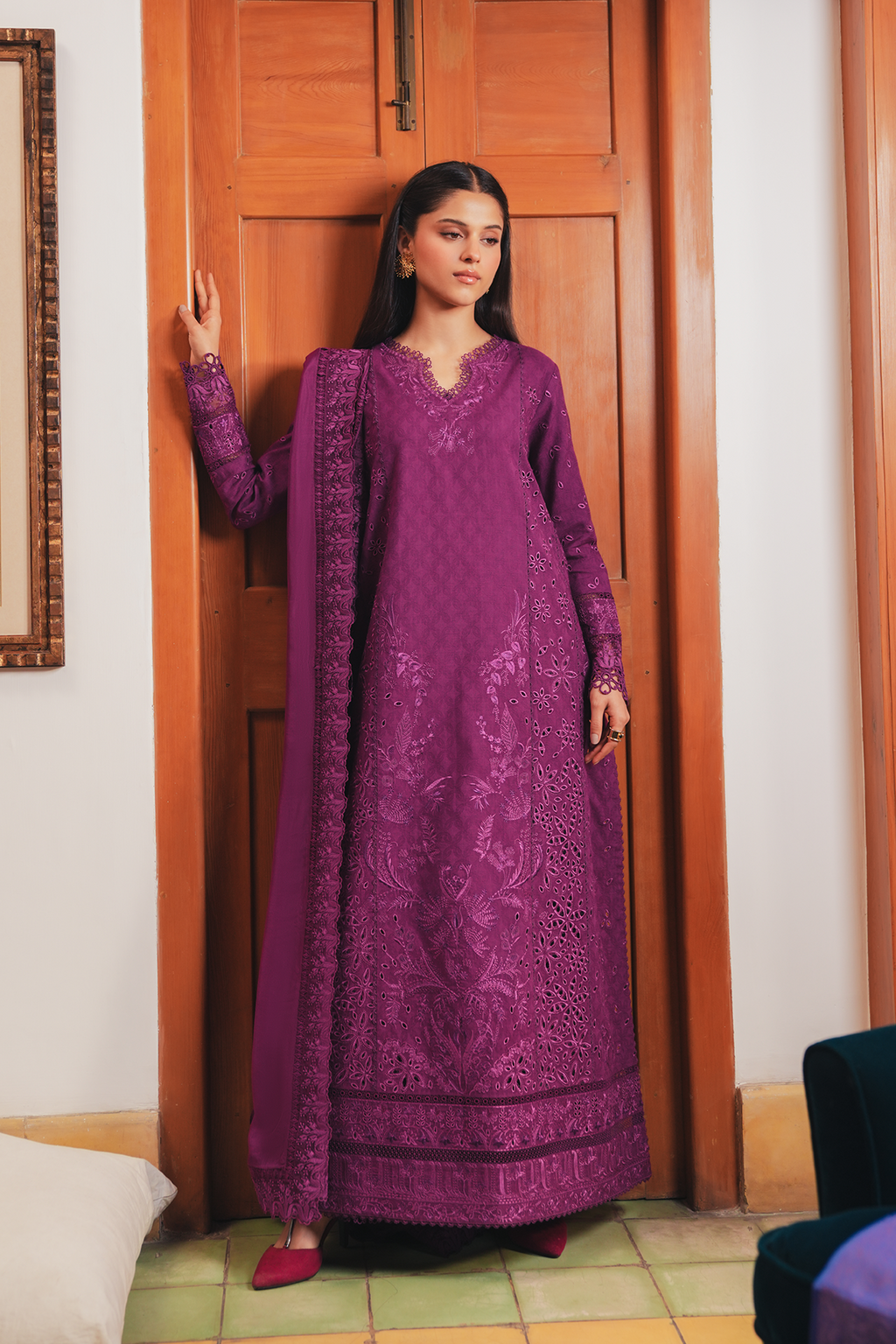 JAMUN Jacquard Pakistani Summer Dresses - Afrozeh - 1