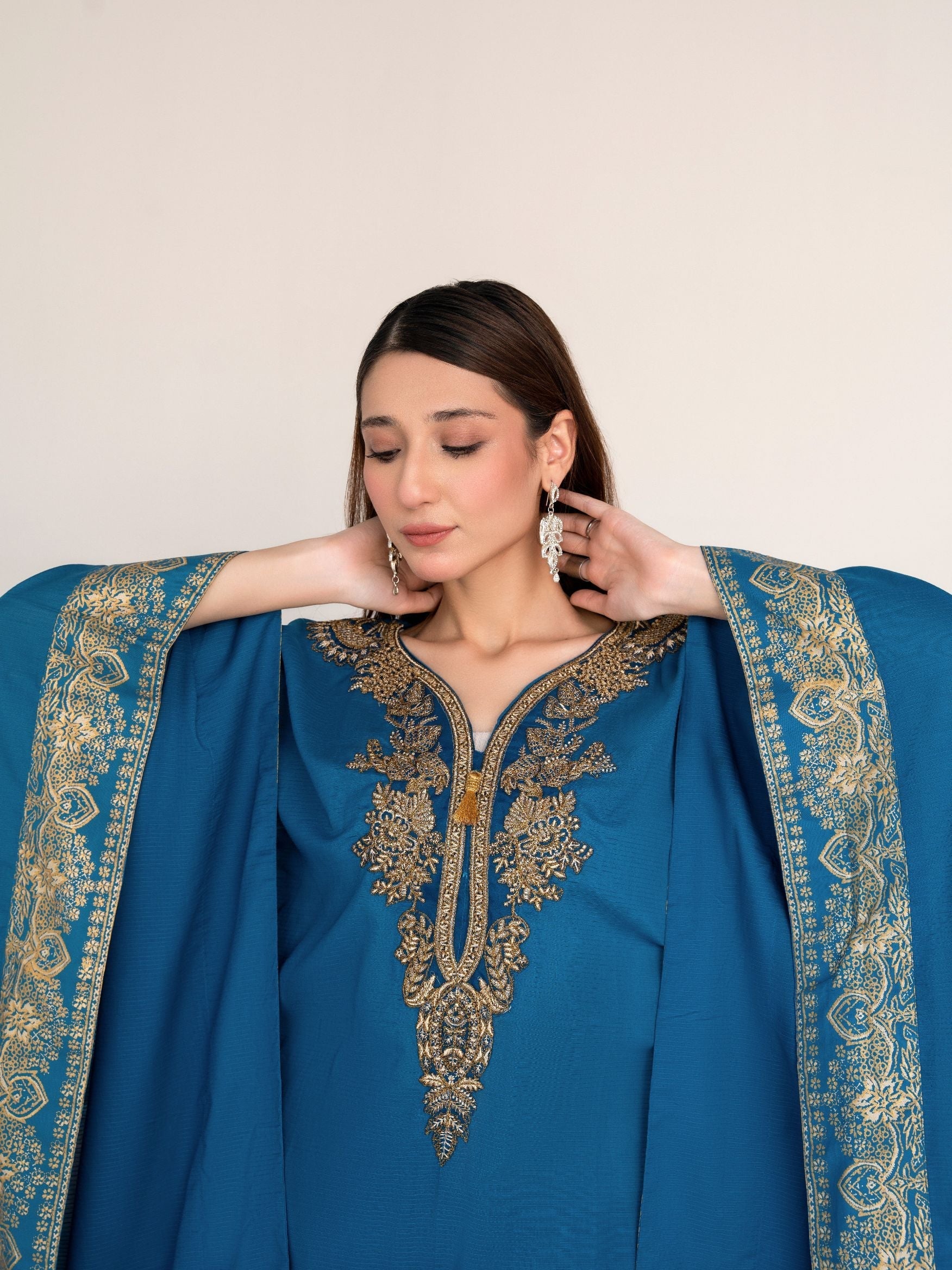 Crescent - Kaftan Premium Fabric Pakistani Summer Dresses - Sahiba-clothing - 2