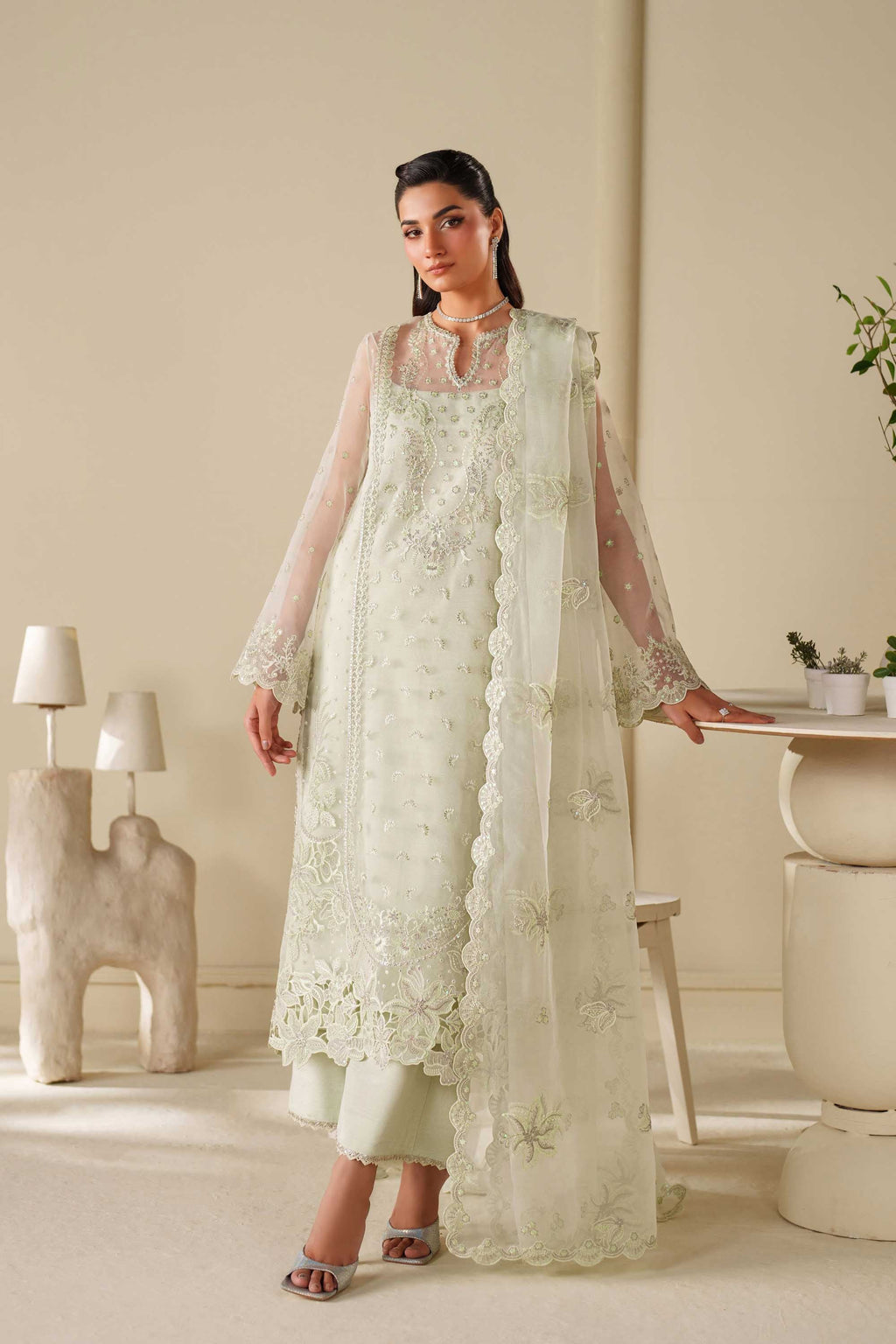 Elan Raw Silk Pakistani Casuals Dresses