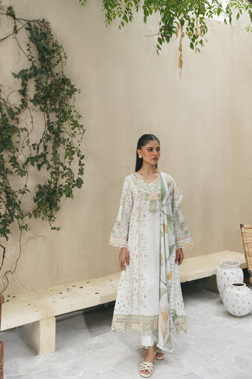 ARIA (AF-10) Jacquard Pakistani Summer Dresses - aabyaan - 1