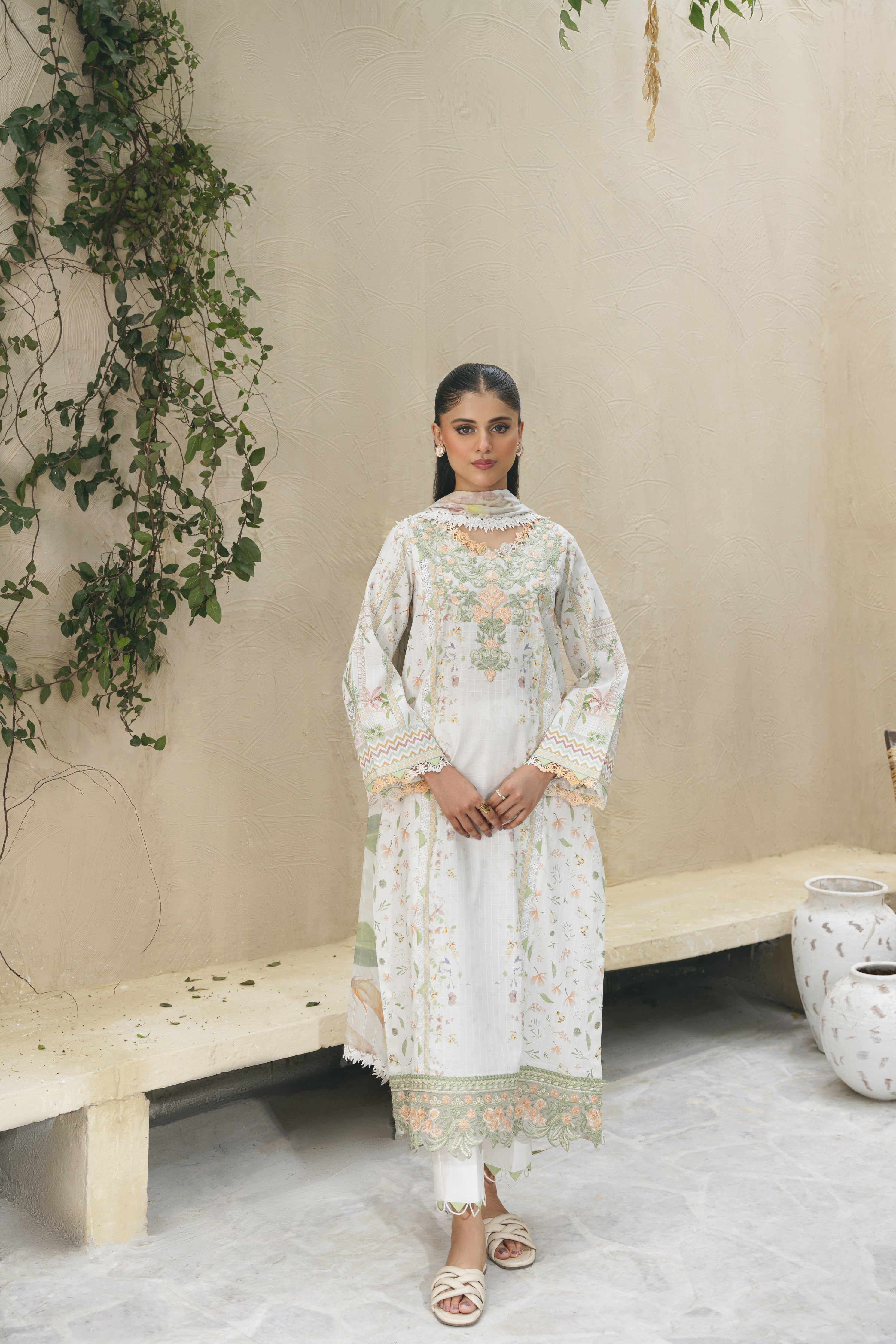 ARIA (AF-10) Jacquard Pakistani Summer Dresses - aabyaan - 3