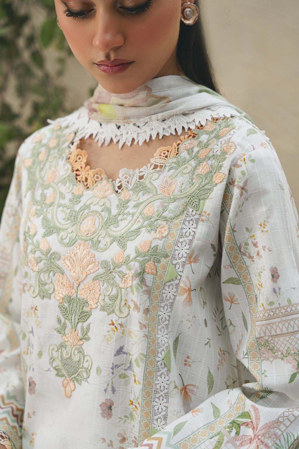 ARIA (AF-10) Jacquard Pakistani Summer Dresses - aabyaan - 4