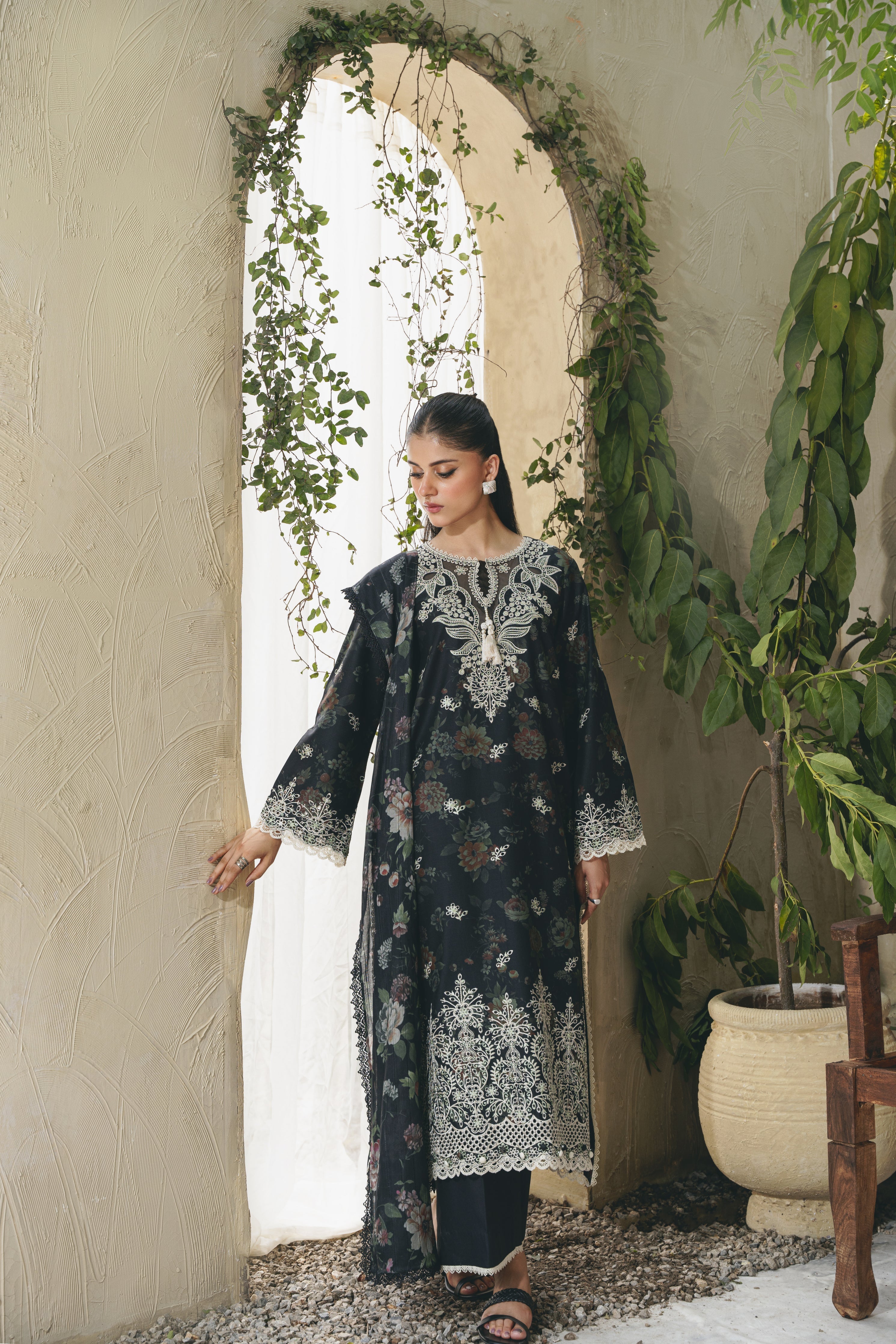 ELARA (AF-01) Jacquard Pakistani Summer Dresses - aabyaan - 1