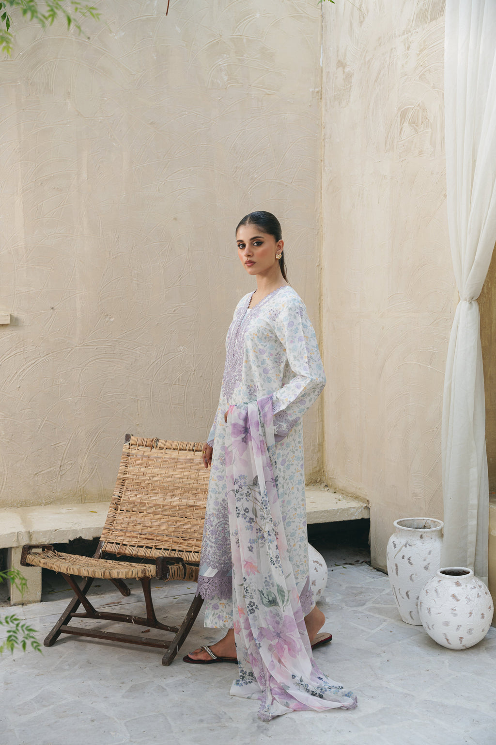 LINA (AF-02) Chiffon Pakistani Summer Dresses - aabyaan - 3