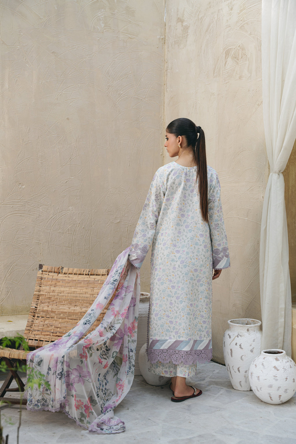 LINA (AF-02) Chiffon Pakistani Summer Dresses - aabyaan - 2