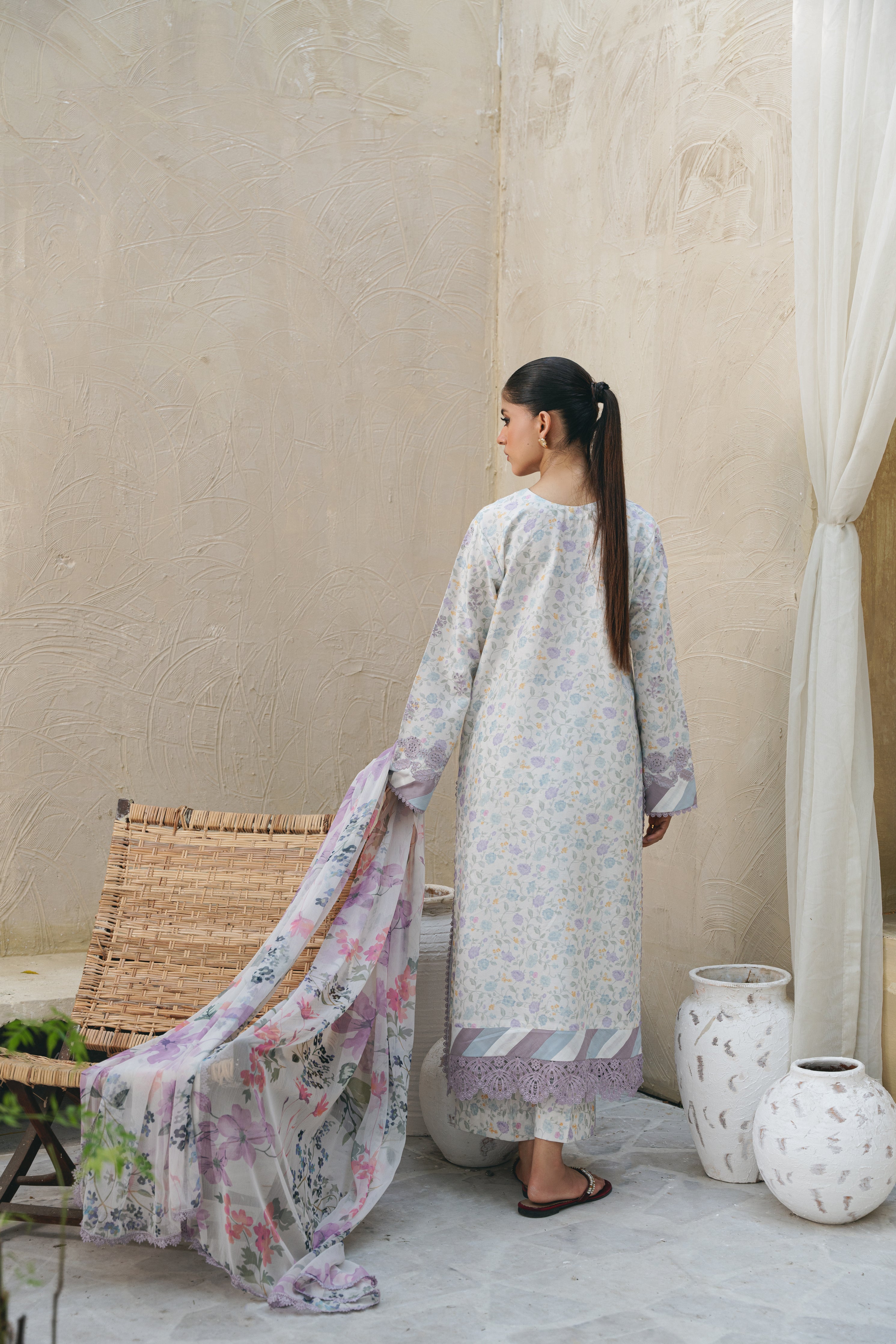 LINA (AF-02) Chiffon Pakistani Summer Dresses - aabyaan - 2