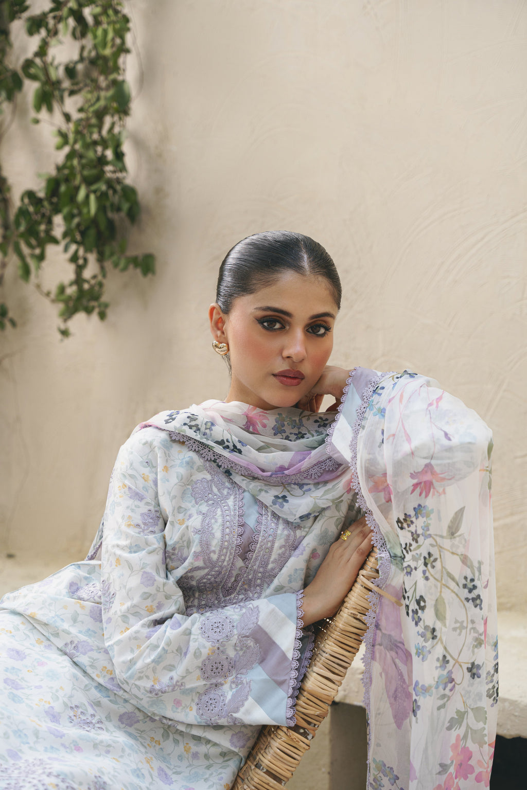 LINA (AF-02) Chiffon Pakistani Summer Dresses - aabyaan - 6