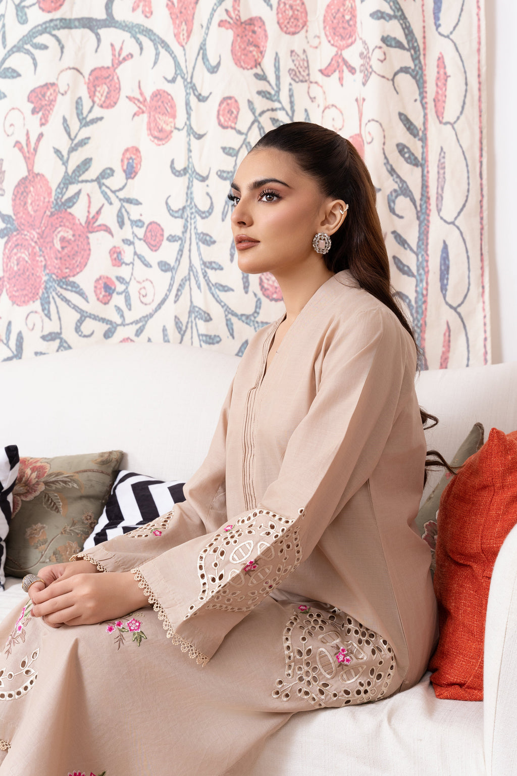 Wave (Beige) Premium Fabric Pakistani Summer Dresses - Sahiba-clothing - 6